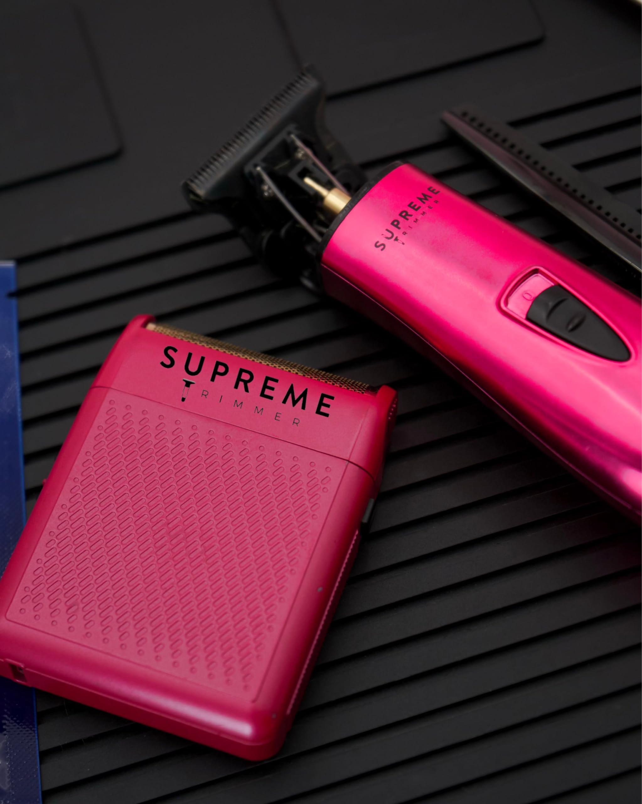 Supreme Professional 3-in-1 Hair Clipper Kit for Men - Barber Grade Trimmer, T-Shape Detailer & Foil Shaver | Precision Beard & Hair Cutting Set | Perfect for Home Grooming, Salon Use & Travel (Pink)