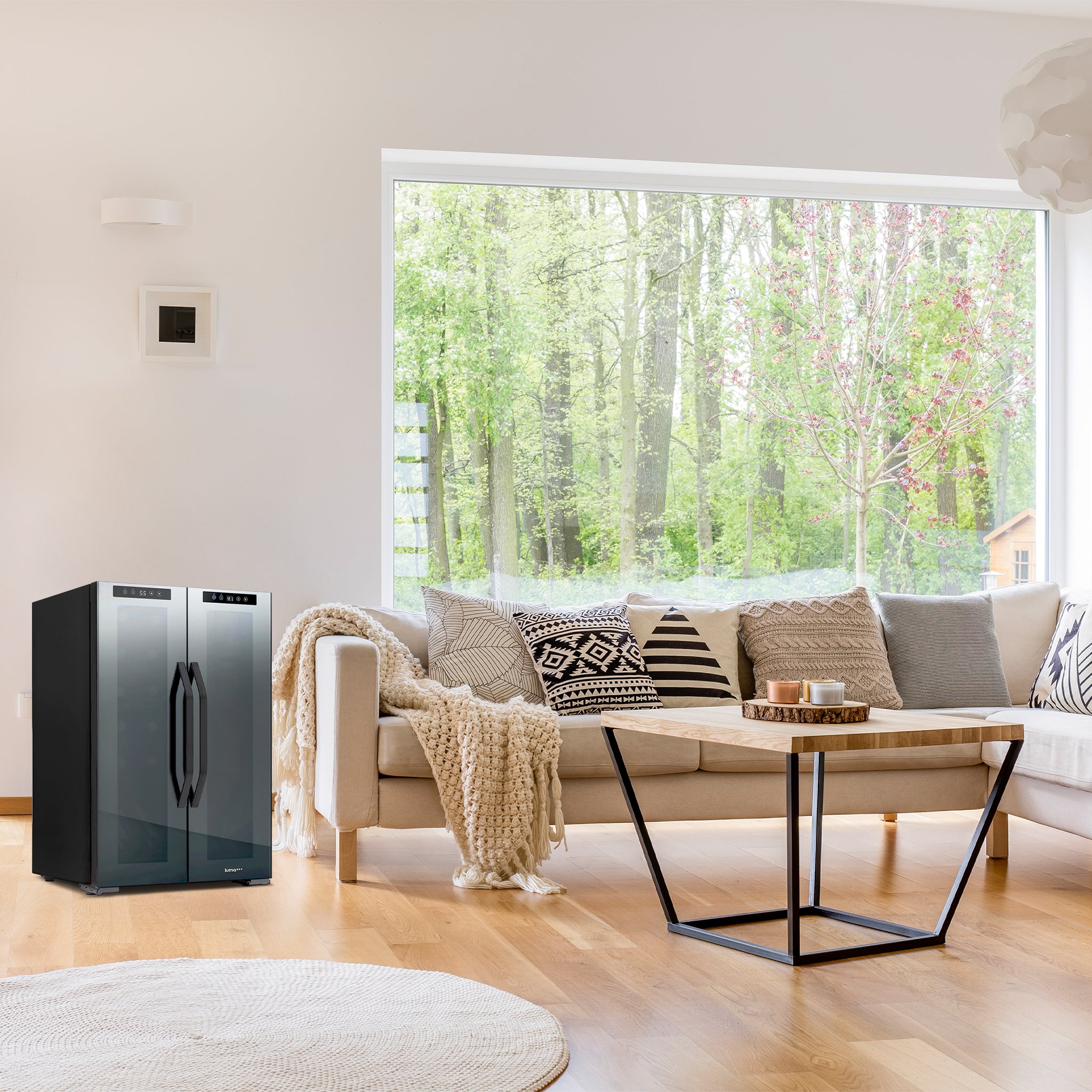 Luma Comfort 39 Can 12 Bottle Freestanding Dual Zone Beverage Refrigerator - Perfect for Home Bars, Offices, and Entertaining Guests