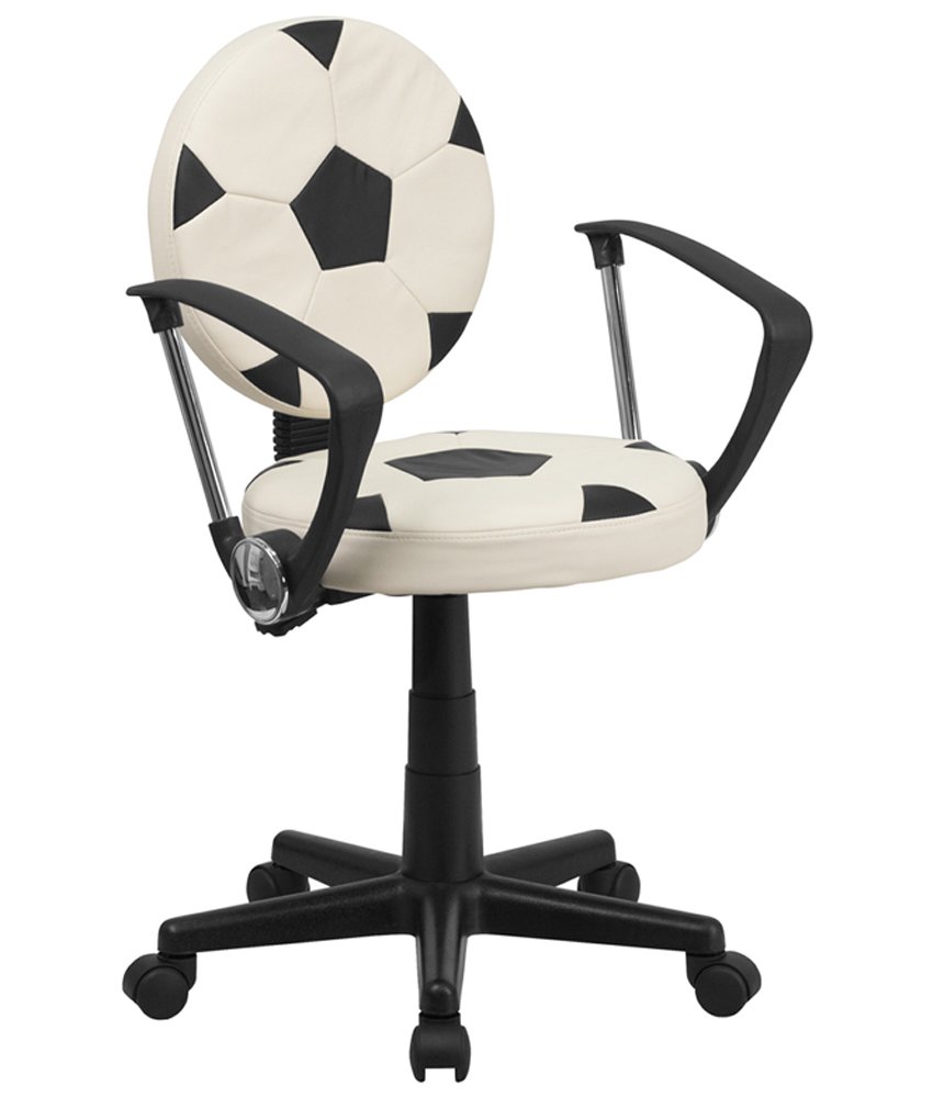 Flash Furniture Billy Soccer Swivel Task Office Chair with Arms - Ergonomic Desk Chair for Home & Office - Perfect for Gaming, Studying & Remote Work
