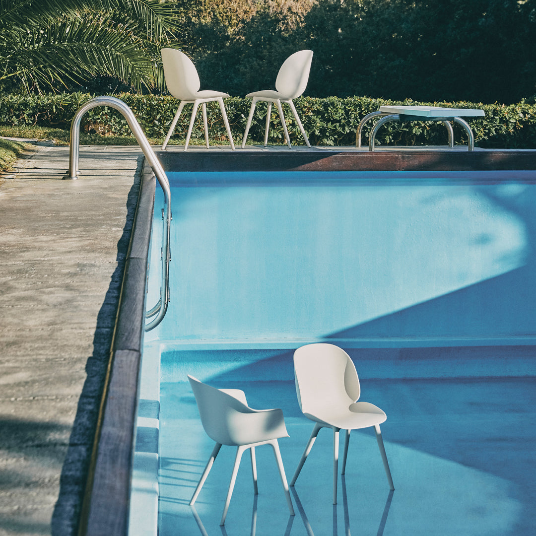Bat Dining Chair with Plastic Base - Durable Outdoor Patio Furniture for Garden, Poolside, and Backyard Dining