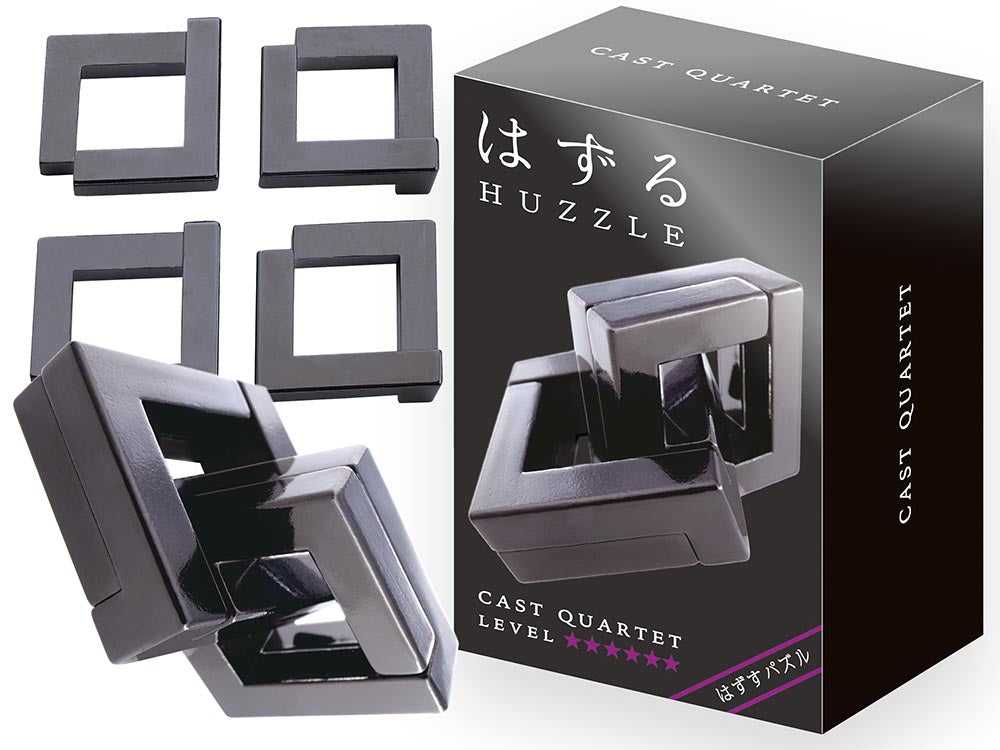 Hanayama Cast Quartet Level 6 Metal Puzzle Brain Teaser - Challenging Adult Puzzle Game for Stress Relief & Mental Stimulation | Perfect for Office, Travel & Gift Giving