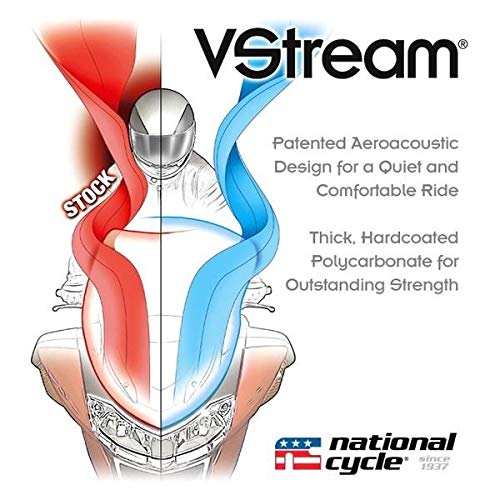 National Cycle N20700 VStream Windshield - 12.25 Inches Clear Motorcycle Windshield for Harley, Honda, Yamaha - Perfect for Touring & Long Rides