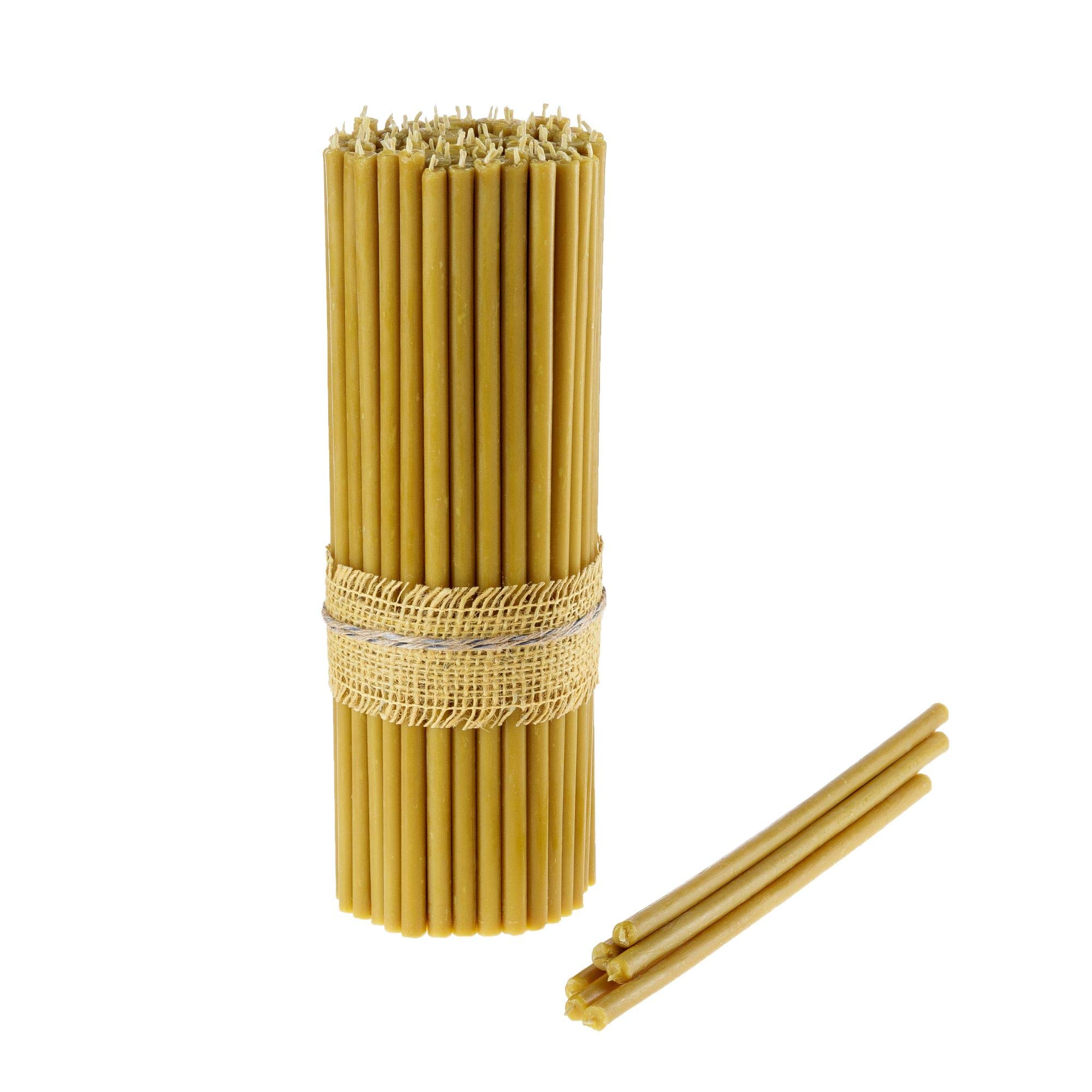 Pure Beeswax Taper Candles - No-Drip Smoke-Free 11.5