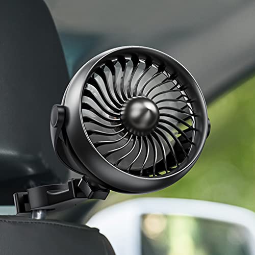 Portable Car Fan for Baby - 4 Speed Rechargeable USB Clip on Fan with 360° Rotation for Rear & Back Seat - Low Noise Battery Operated Vehicle Cooling Fan - Perfect for Road Trips, Summer Travel & Hot Car Rides