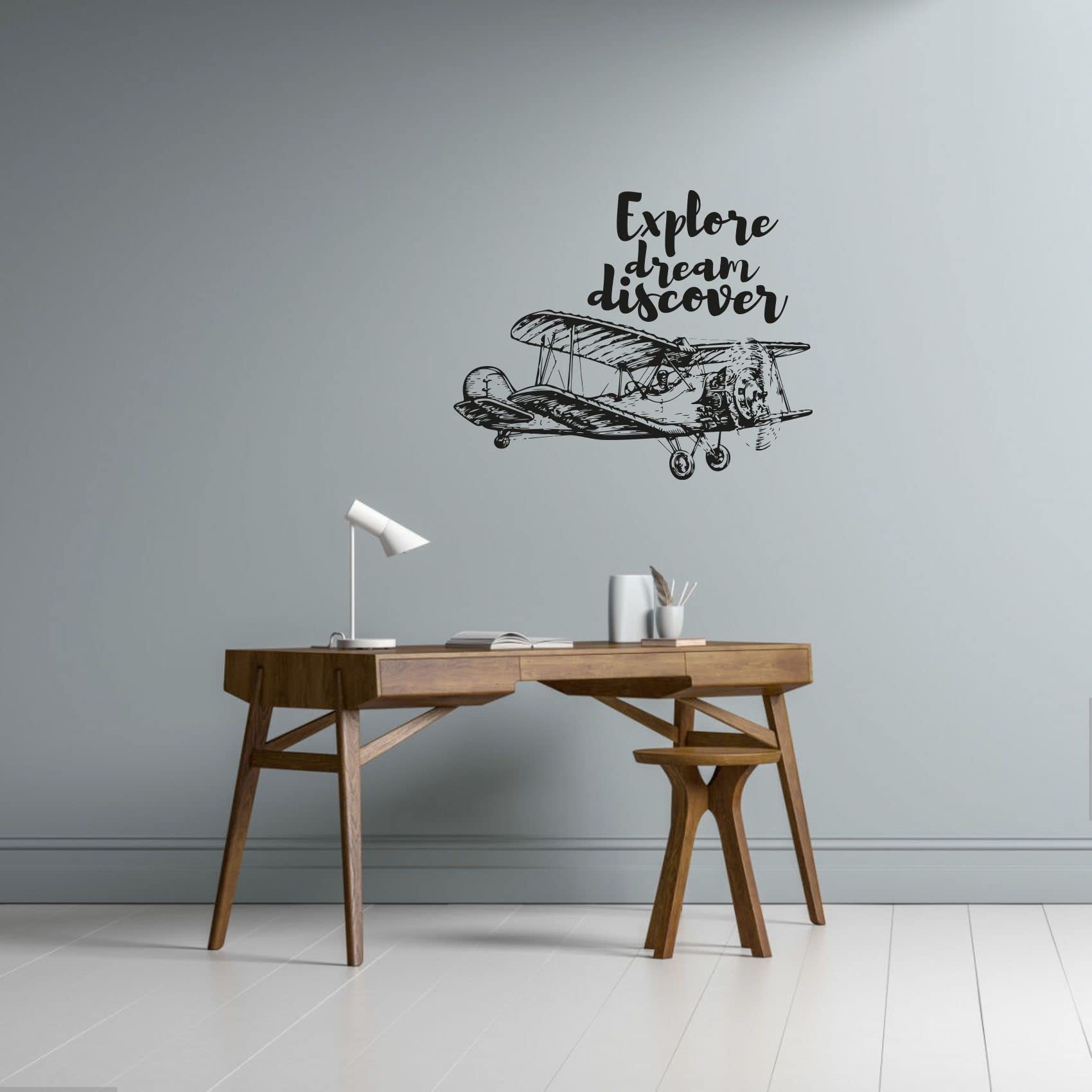 Airplane & Helicopter Wall Stickers for Kids Room - 10x10 Inch Vinyl Decal Art for Bedroom, Nursery & Home Decor - Fun Aviation Themed Wall Art for Boys & Girls - Perfect for Kids' Bedrooms, Playrooms & School Classrooms