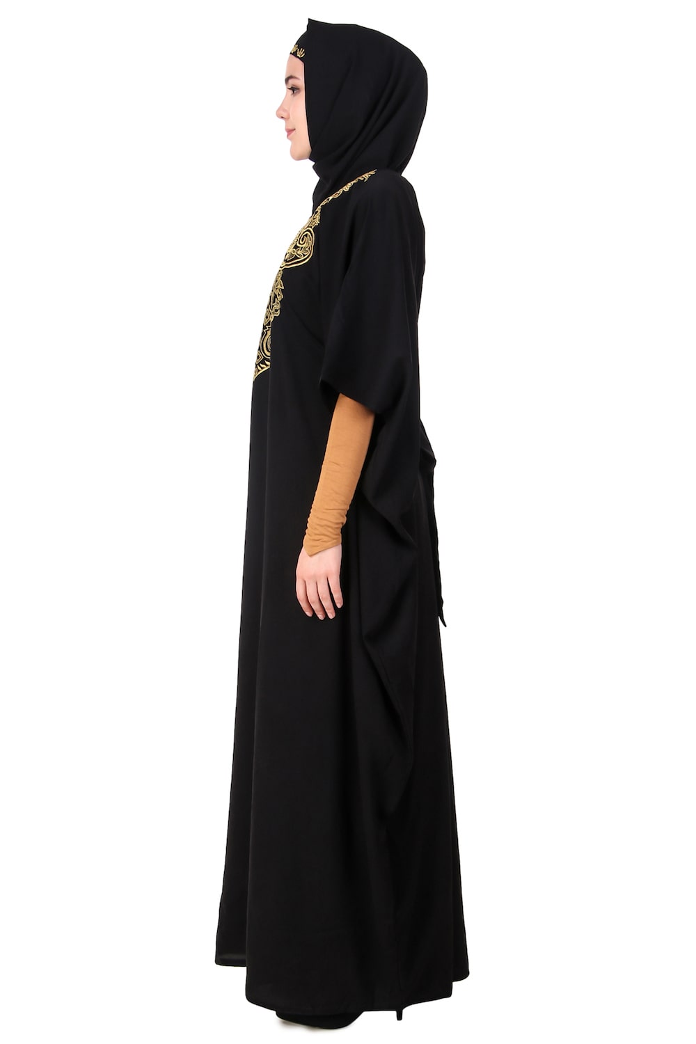 Exquisite Floral Hand Embroidered Kaftan Dress for Women - Boho Chic Beach Cover Up, Resort Wear & Summer Vacation Outfit
