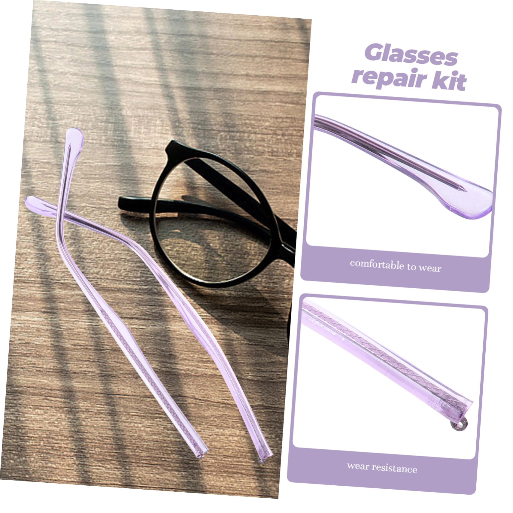 Outanaya Universal Glasses Replacement Arms - Metal Purple Temple Snap Repair Parts for Sunglasses & Eyeglasses | Perfect for DIY Glasses Repair and Frame Replacement at Home or Office