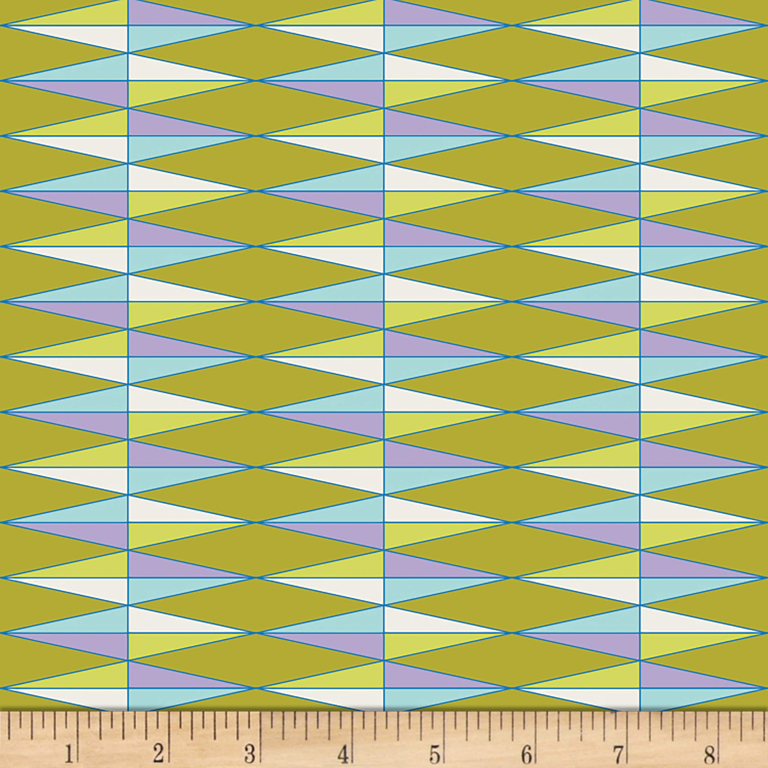 Art Gallery Fabrics Dreamin’ Vintage Triangularly Fabric - Olive Green Quilting Cotton for DIY Sewing, Home Decor & Craft Projects