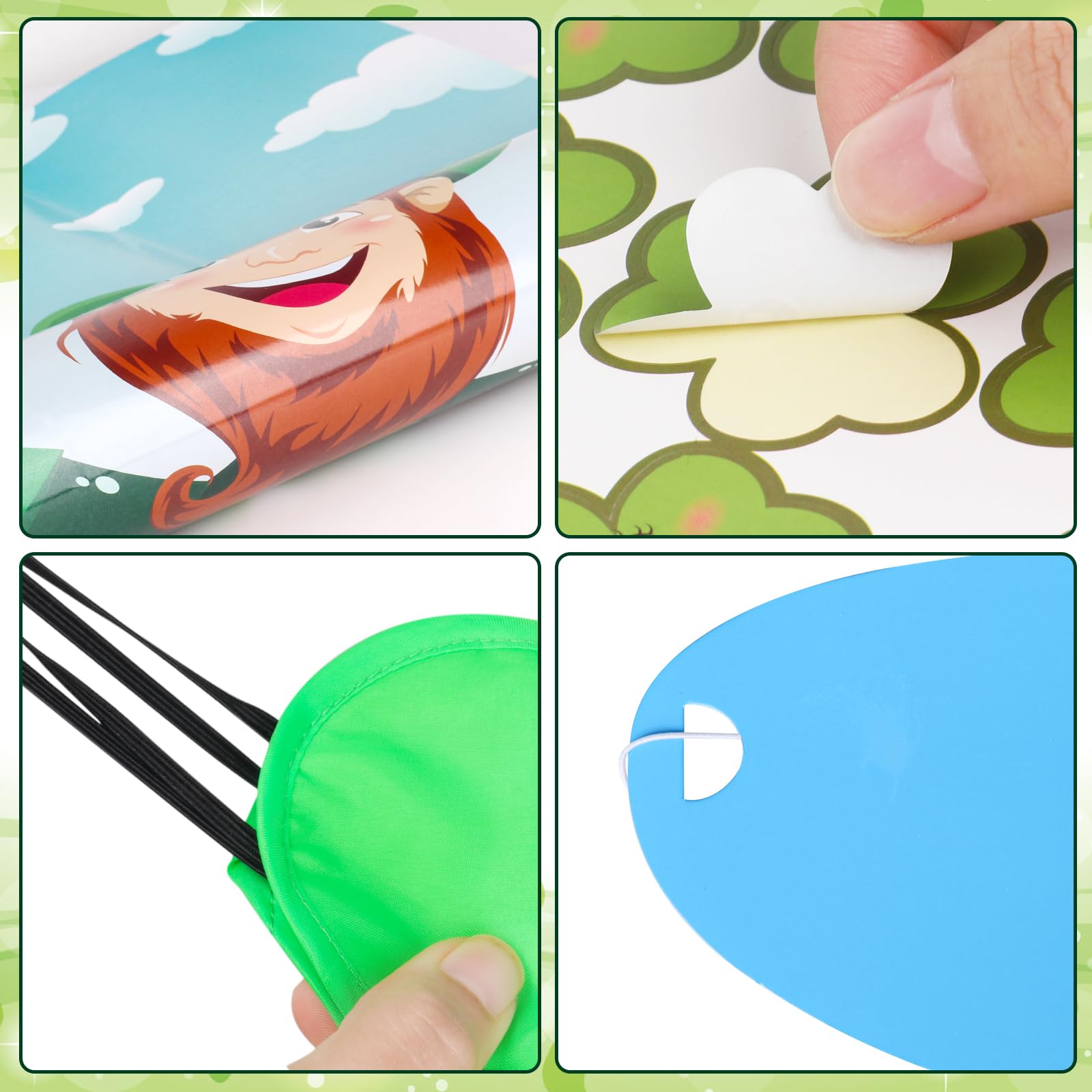 St. Patrick's Day Party Game for Kids - Pin The Shamrock on The Green Hat with 45 Stickers | Fun Irish-Themed Party Supplies & Decorations for Classroom, Home Celebrations & Festive Gatherings