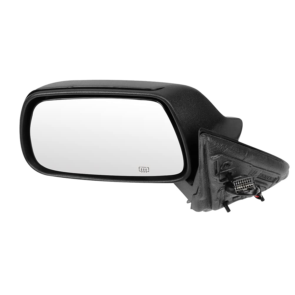OCPTY Black Left Side Mirror Replacement for 2005-2010 Jeep Grand Cherokee - Textured Heated Manual Folding Mirror Glass - Perfect for Off-Roading, Daily Commuting & Winter Driving