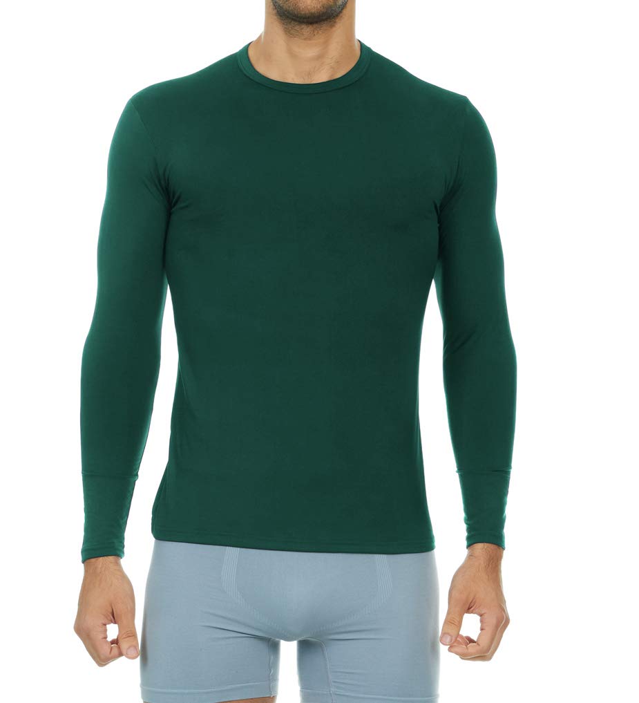 Thermajohn Men's Long Sleeve Thermal Compression Shirts - Base Layer for Cold Weather (Hunter Green, 3X-Large) | Winter Workout, Hiking & Outdoor Activities Thermal Underwear