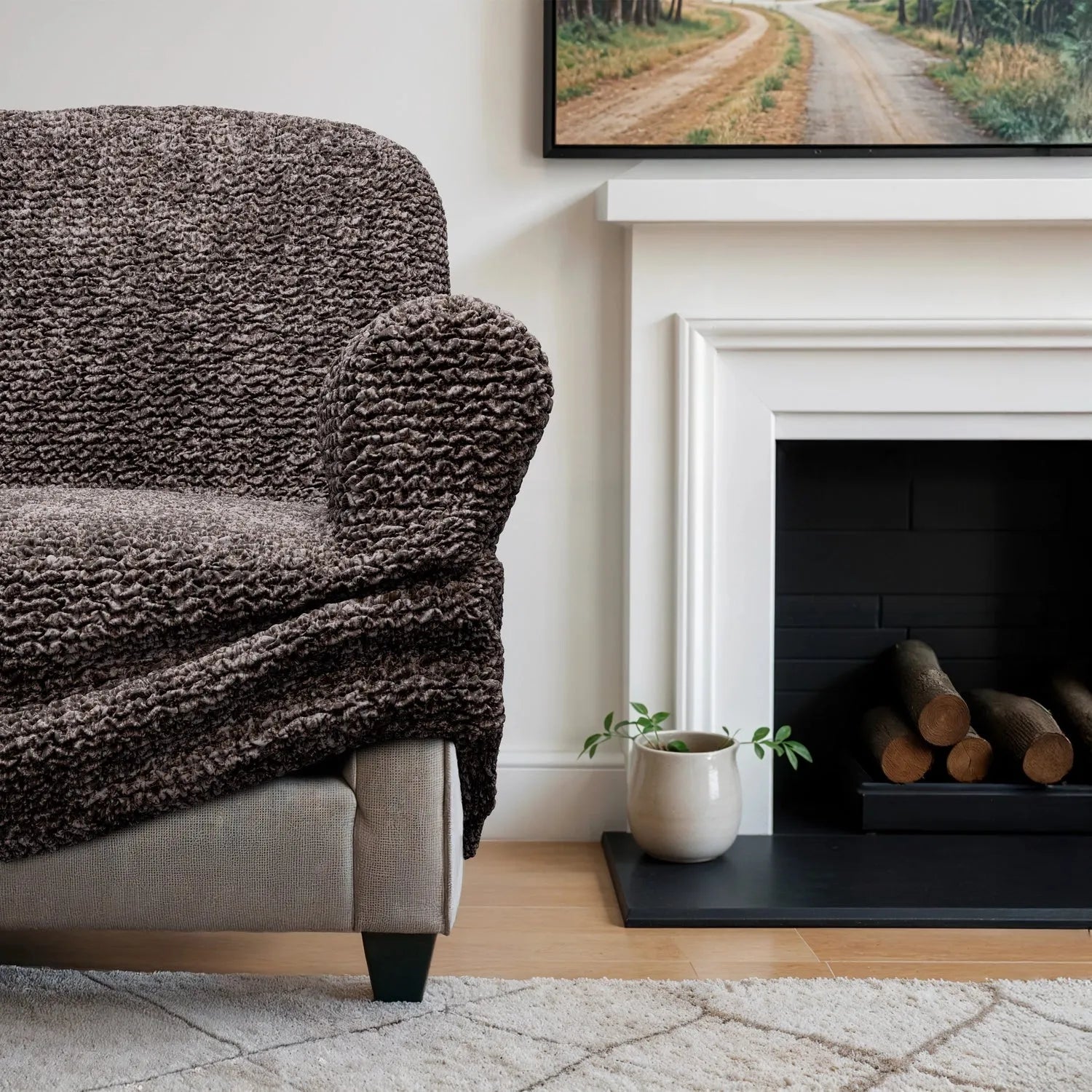 3 Seater Sofa Slipcover - Soft Microfiber Printed Fabric - Perfect for Living Room, Family Room & Home Decor