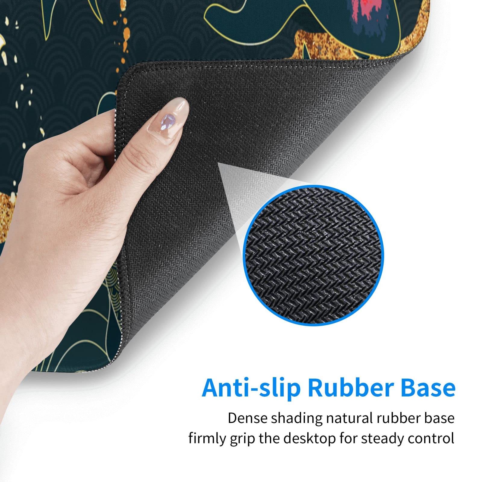 Extra Large Gaming Mouse Pad with Non-Slip Base - 31.5 x 11.8 Inch Japanese Koi Fish Design Cute Office Desk Mat for Women, Perfect for Keyboard & Mouse - Ideal for Work, Gaming & Home Office Decor
