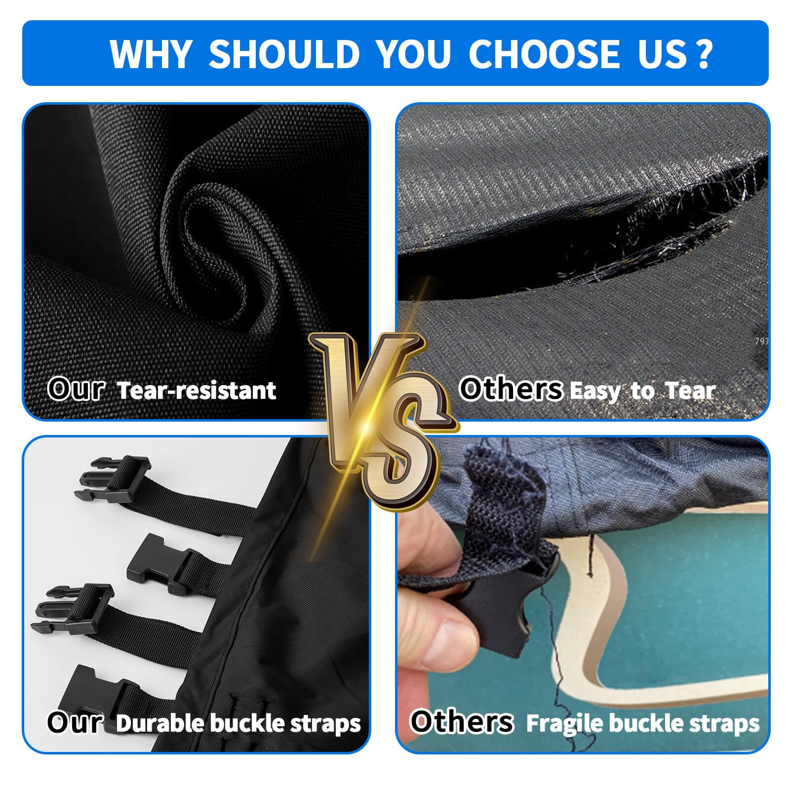 Heavy Duty 600D Waterproof T-Top Boat Cover - 94