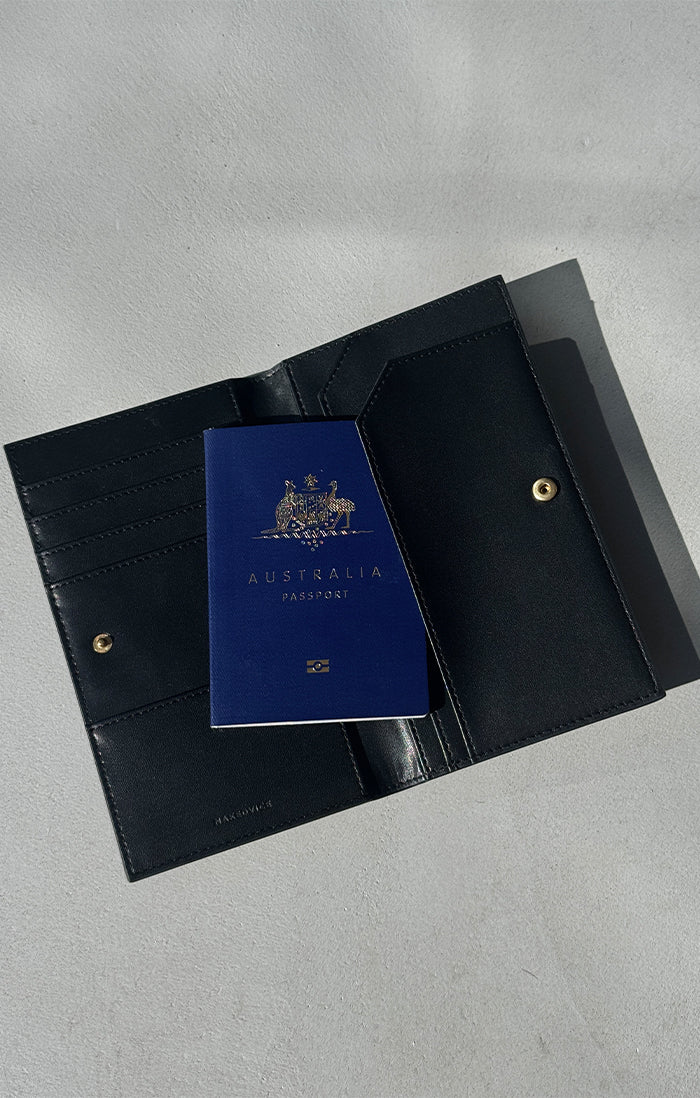 SALERNO Premium Black Passport Wallet - RFID Blocking Travel Wallet for Men & Women - Perfect for Airports, Vacations & International Trips
