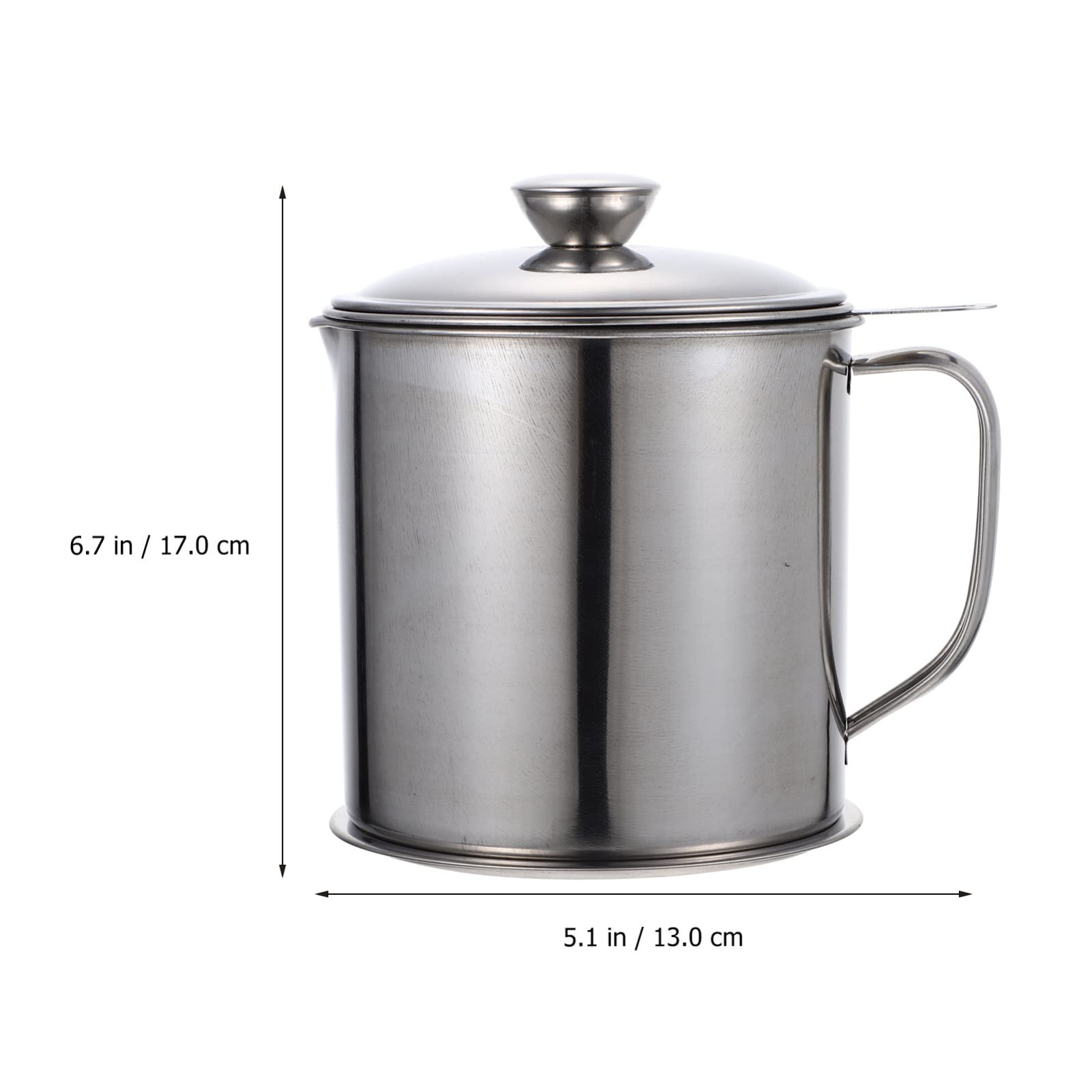 **Stainless Steel Grease Pot with Strainer - Kitchen Oil Keeper & Grease Container for Cooking, Frying & Baking - Easy Pour Oil Holder with Filter for Home & Restaurant Use**