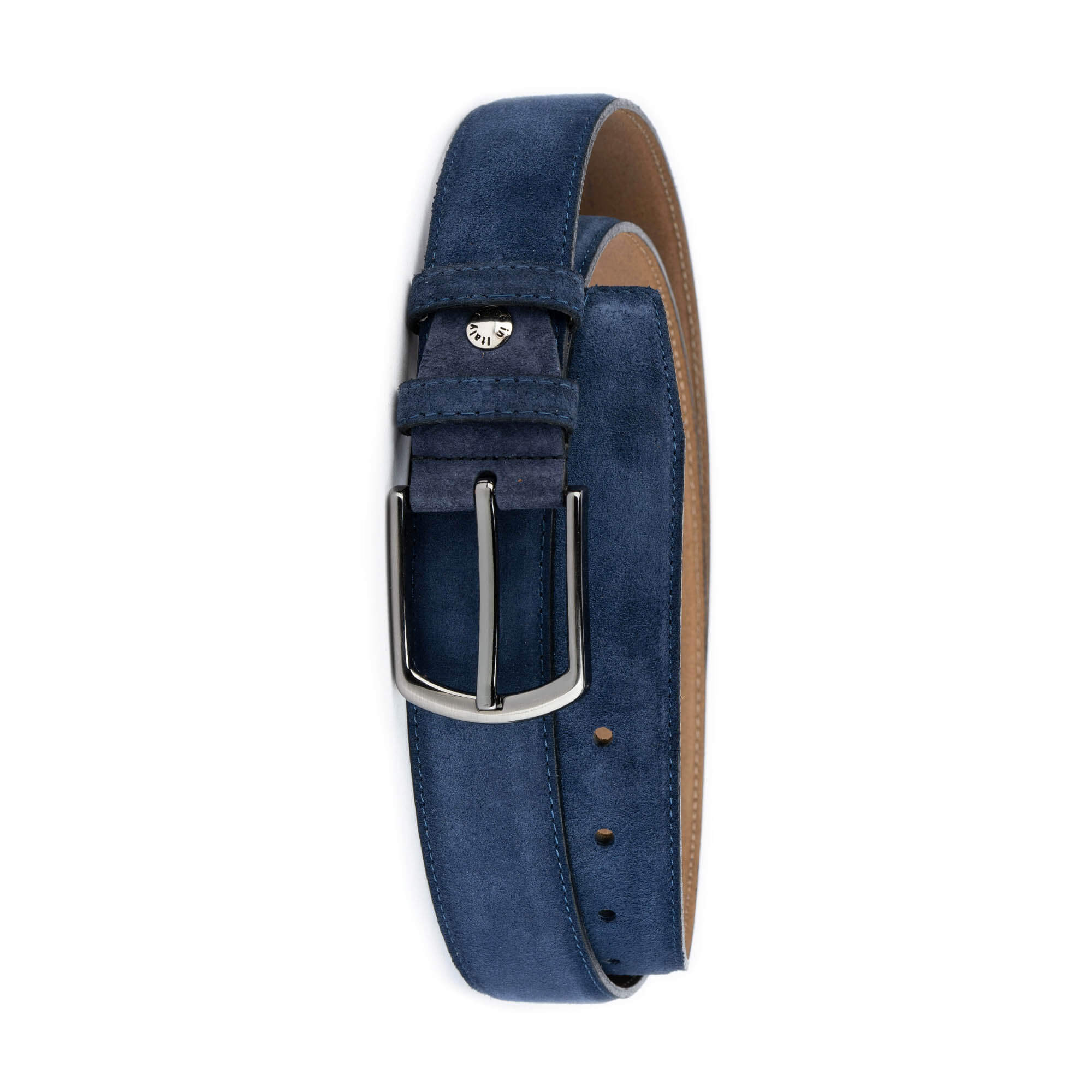 Men's Blue Suede Leather Belt - 3.5cm Width Casual Dress Belt for Jeans & Shorts | Perfect for Everyday Wear, Office & Date Nights