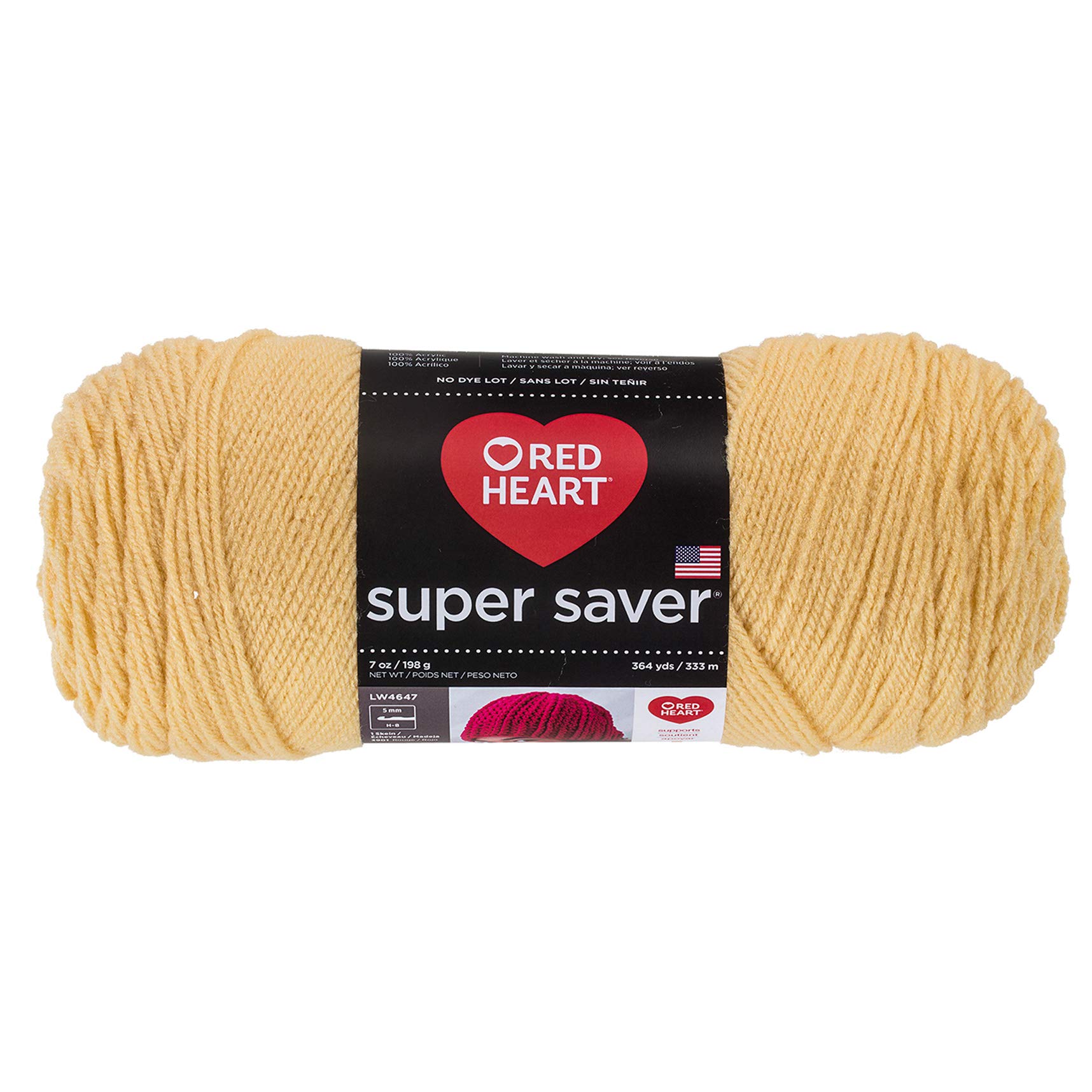 Red Heart Super Saver Yarn 320 Cornmeal - Premium Acrylic Knitting Yarn for Crochet, Blankets & Scarves - Soft 4 Medium Weight Yarn for DIY Crafts & Home Decor