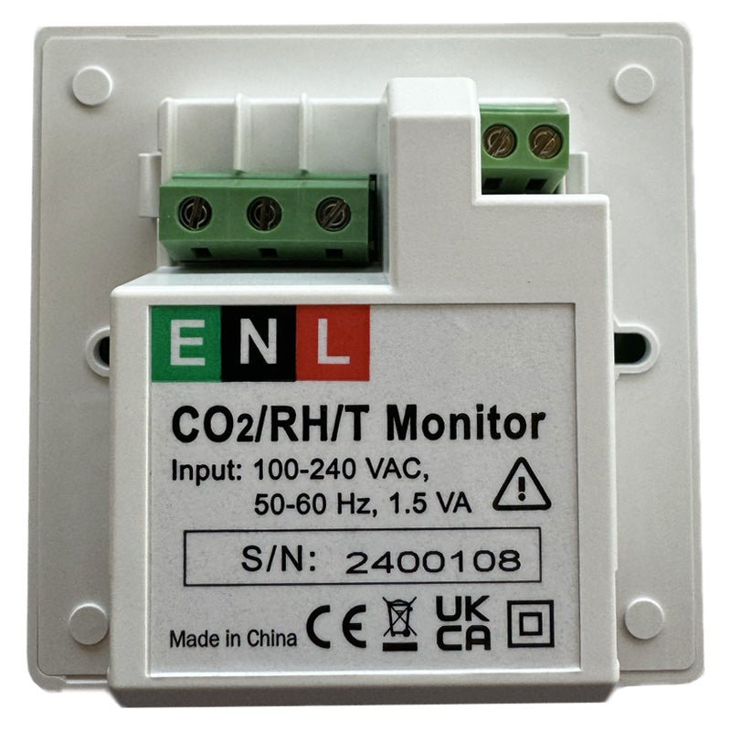 Hardwired CO2, Humidity & Temperature IAQ Monitor with Dual Power Input - Indoor Air Quality Sensor for Home, Office & Greenhouse Monitoring