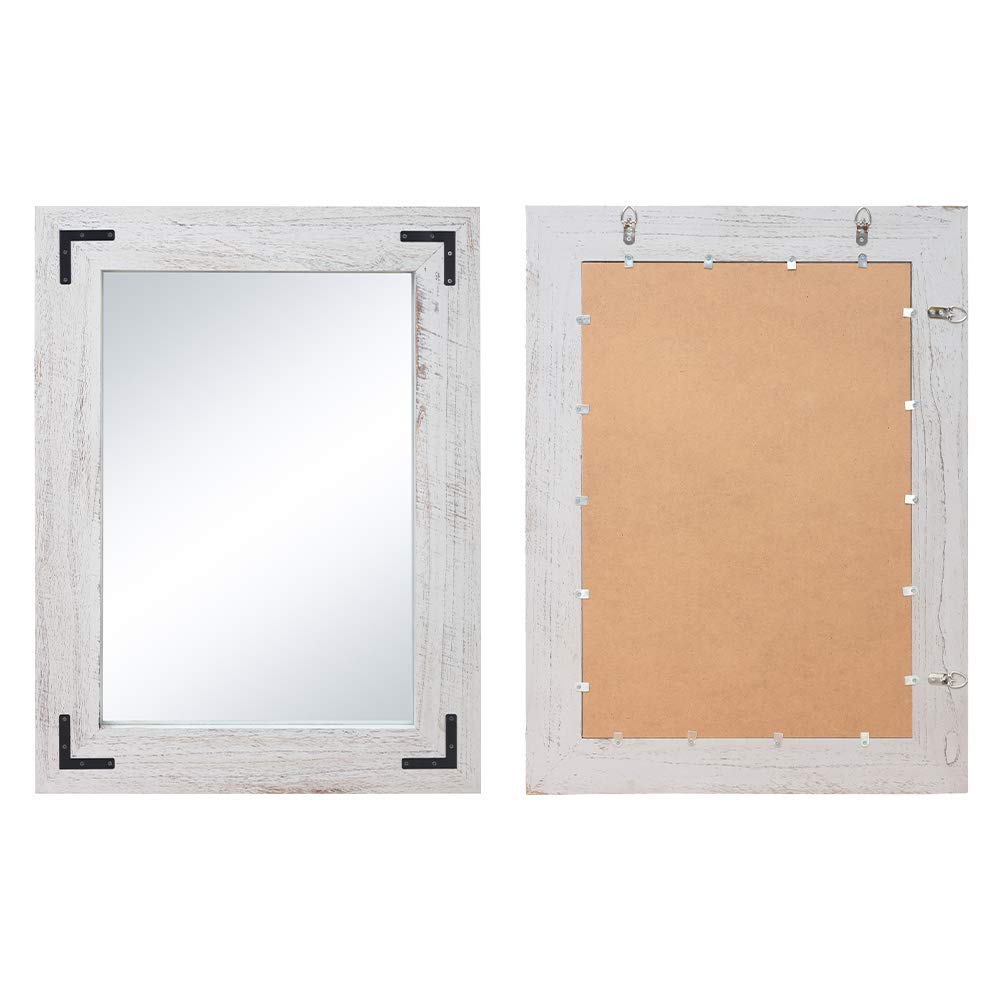YOSHOOT Rustic Wooden Framed Wall Mirror 32