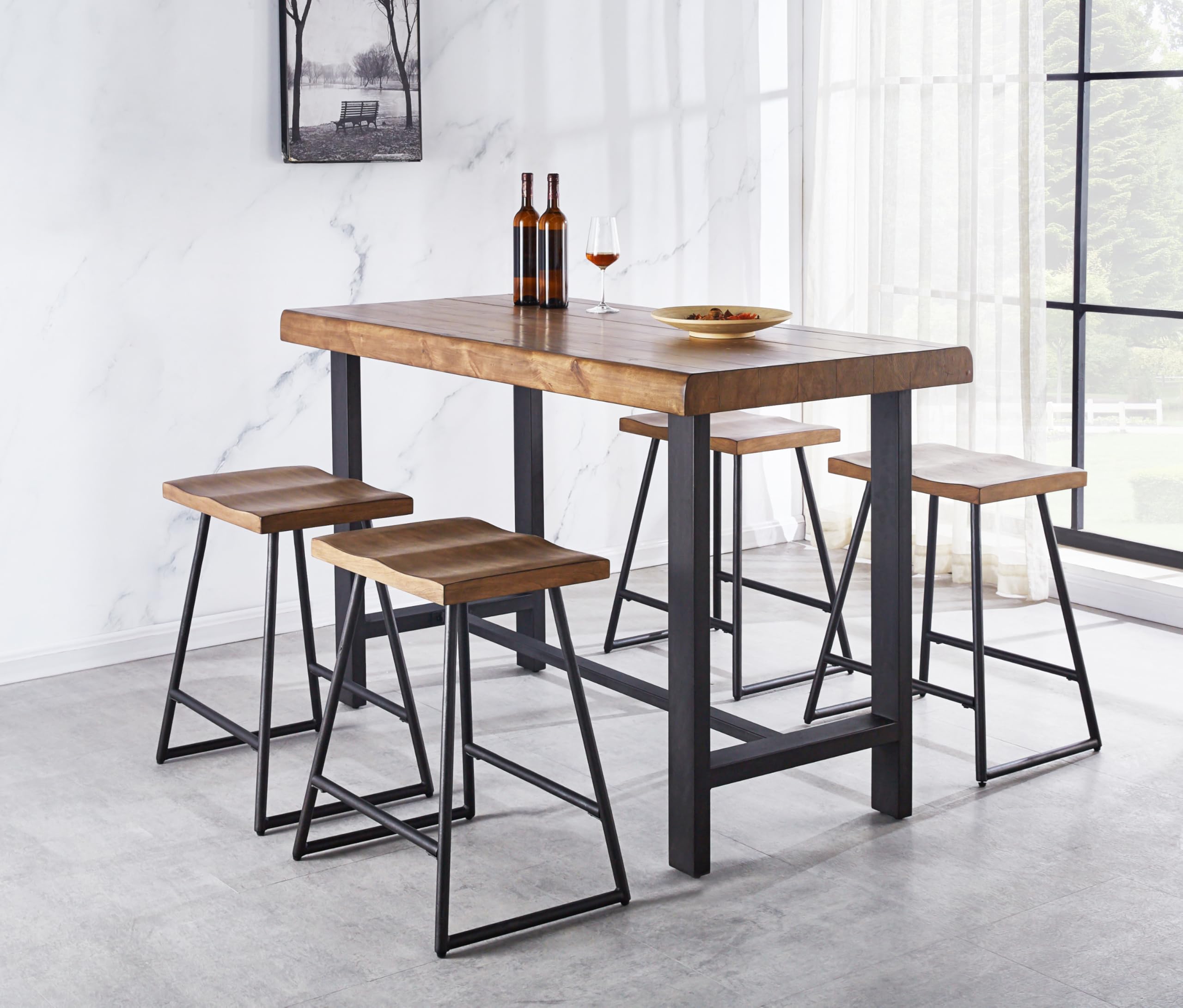 Steve Silver Co Landon Counter Height Table - 36 Inch Bar Table for Kitchen, Dining Room, or Pub - Perfect for Entertaining & Small Spaces