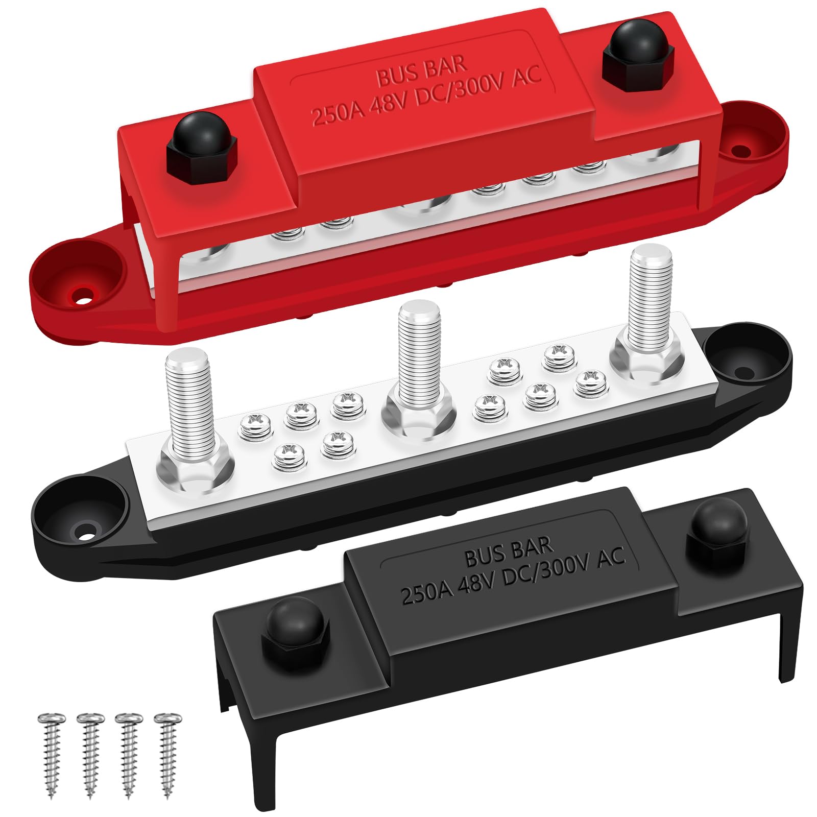 250A Power Distribution Block - 12V Bus Bar with 5/16