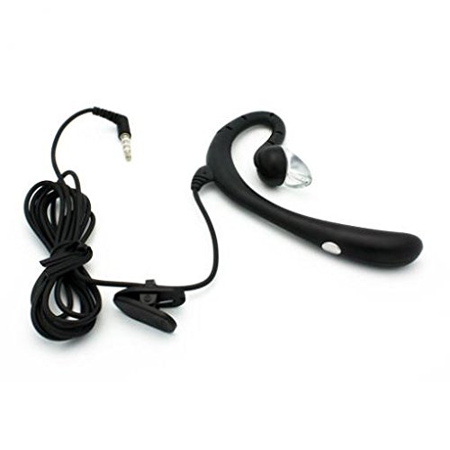 Wired Mono Headset with Microphone - 3.5mm Single Earbud Over-The-Ear Headphone for GreatCall Jitterbug Flip - Hands-Free Calling for Seniors & Home Office Use