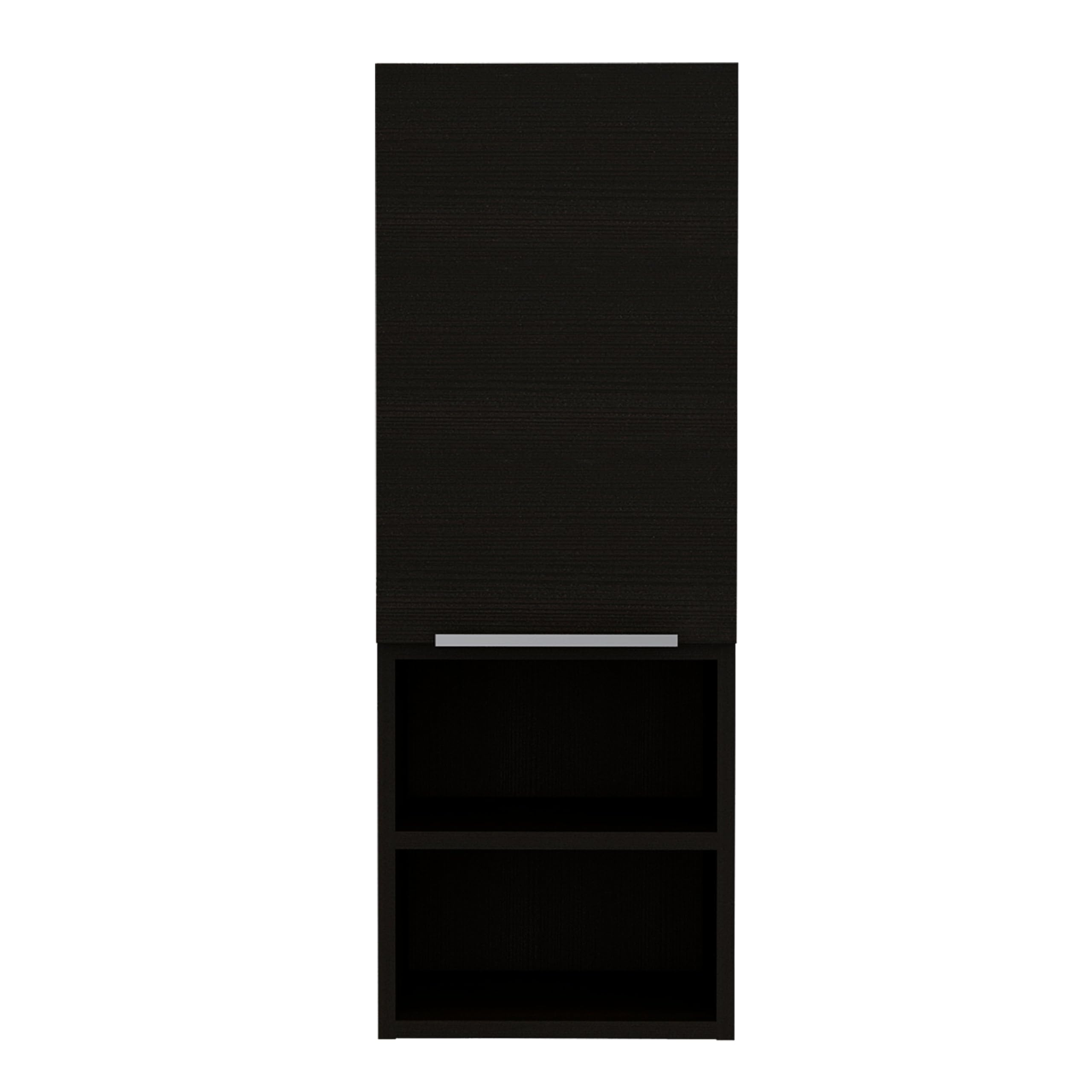 Tuhome Mila Wall Mounted Medicine Cabinet with 2 Interior & 2 External Shelves, Single Door Bathroom Storage - Black | Perfect for Bathroom Organization & Small Space Storage