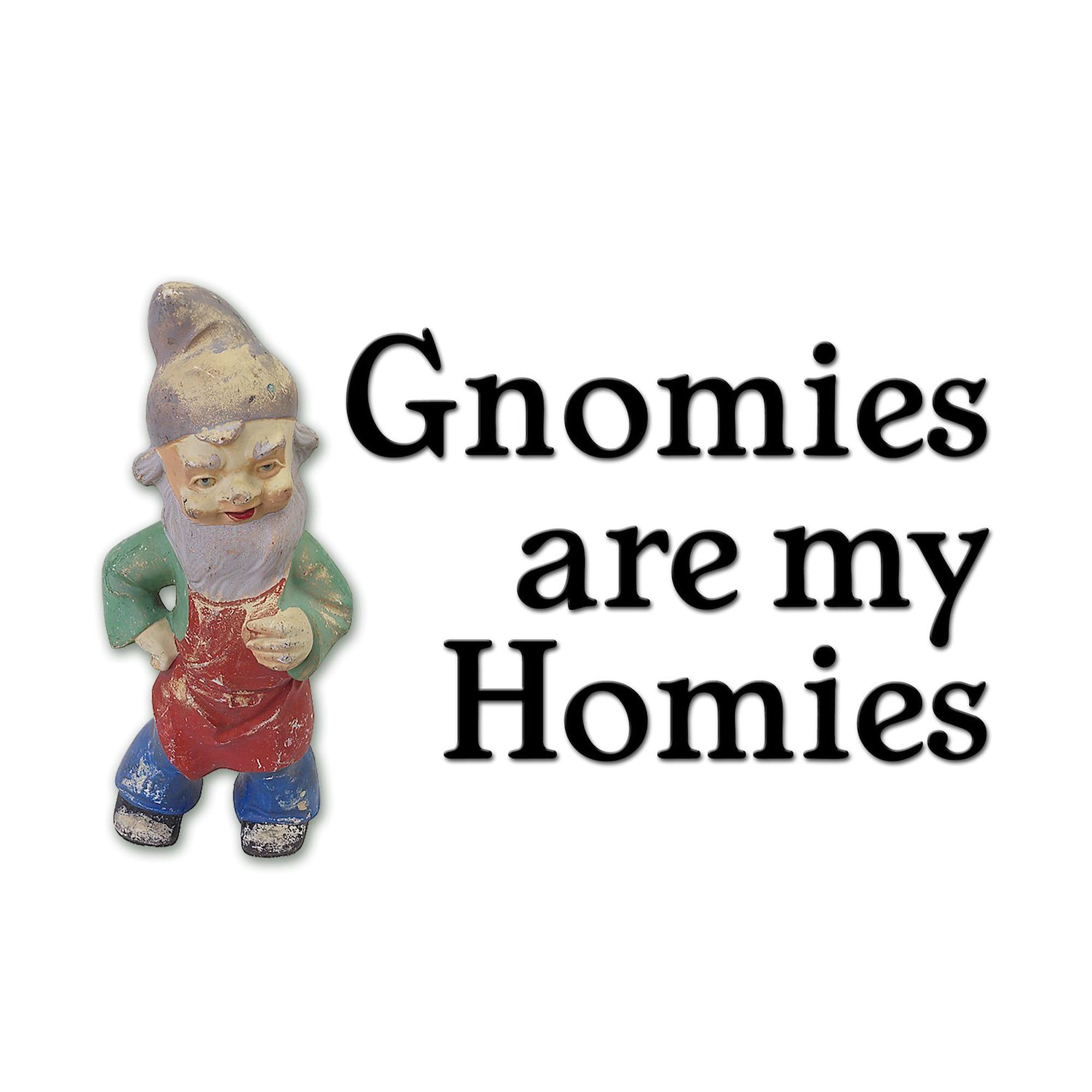 Funny Gnome Oval Car Bumper Sticker - 'Gnomies are My Homies' Decal for Cars, Windows, Laptops - Perfect for Car Enthusiasts & Gnome Lovers