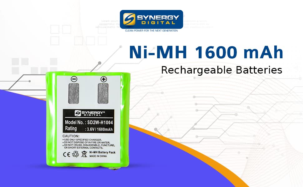 Synergy Digital 2-Way Radio Battery for Motorola T7100 - 1600mAh Ni-MH Replacement Battery (3.6V) - Compatible with Motorola 53615 - Perfect for Outdoor Adventures, Construction Sites & Emergency Communication