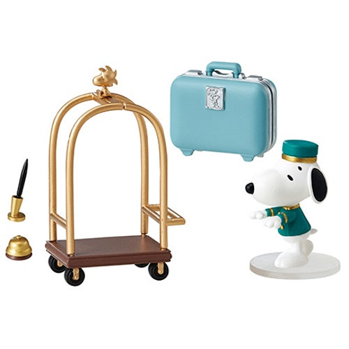 Snoopy & Peanuts Miniature Dollhouse Furniture Set - Re-Ment Collectible for Hotel Life Scene, Perfect for Dollhouse Decor, Room Display, and Miniature Collectors