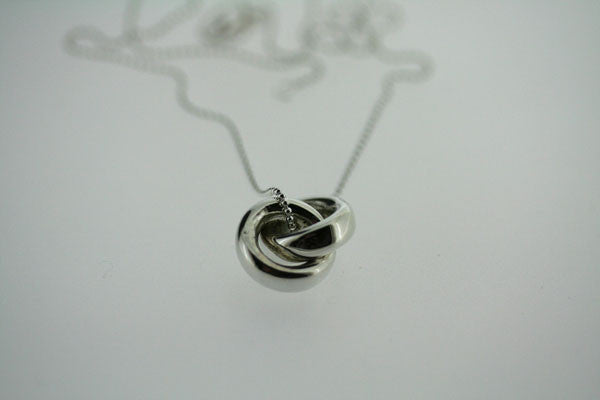 Sterling Silver Double O Pendant Necklace with 45cm Ball Chain - Perfect for Everyday Wear, Gifts & Special Occasions