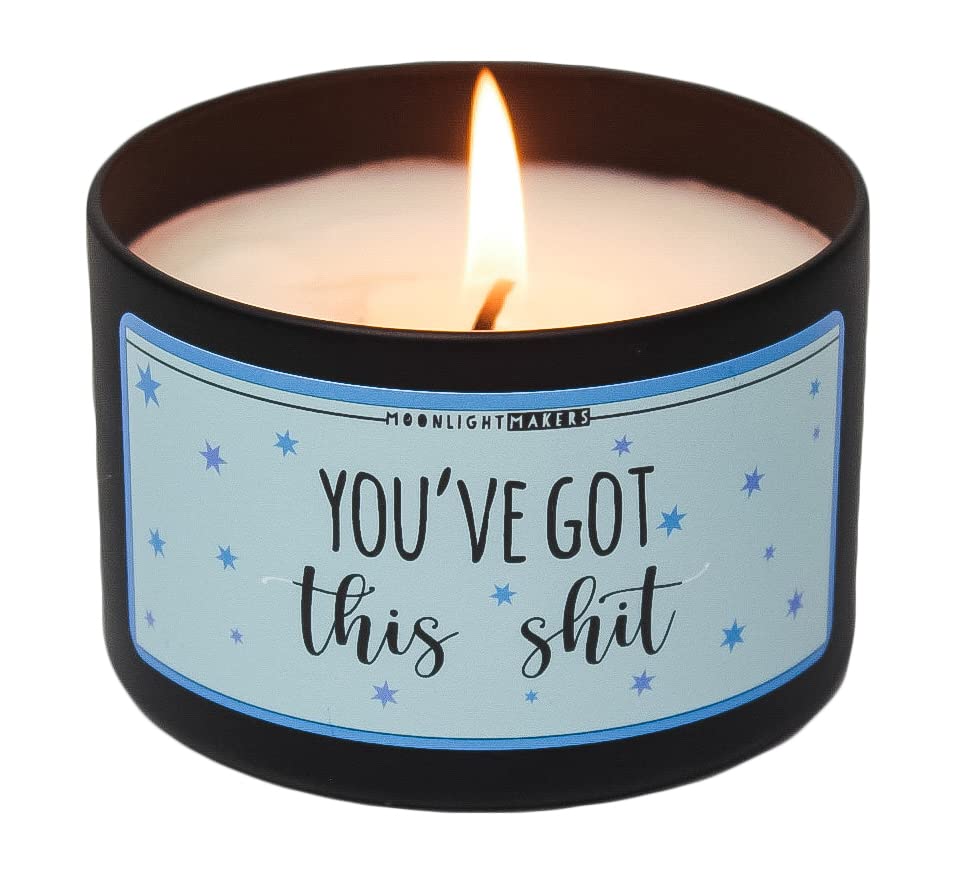 You've Got This Shit Scented Candle - Lavender & Driftwood Aroma, Handmade Natural Soy Wax Candle in 8oz Tin, 25+ Hour Burn Time - Perfect for Stress Relief, Home Decor & Gift Giving