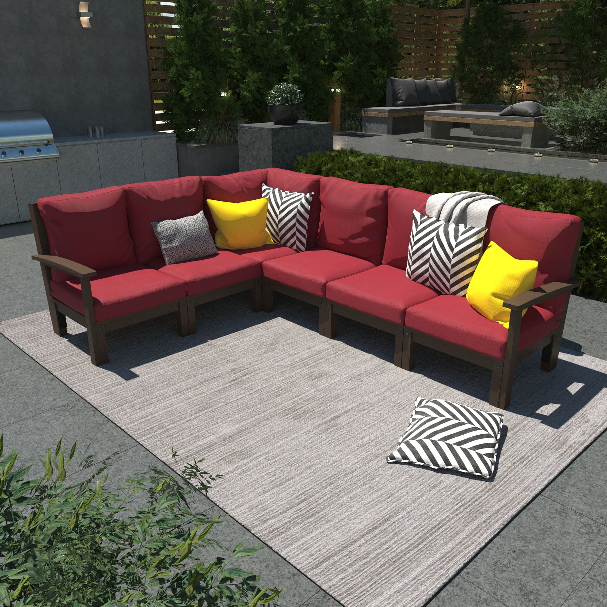 Custom 6-Piece Deep Seating Sectional Sofa Set for Living Room - Modern L-Shaped Couch with Ottoman, Perfect for Family Gatherings & Relaxation