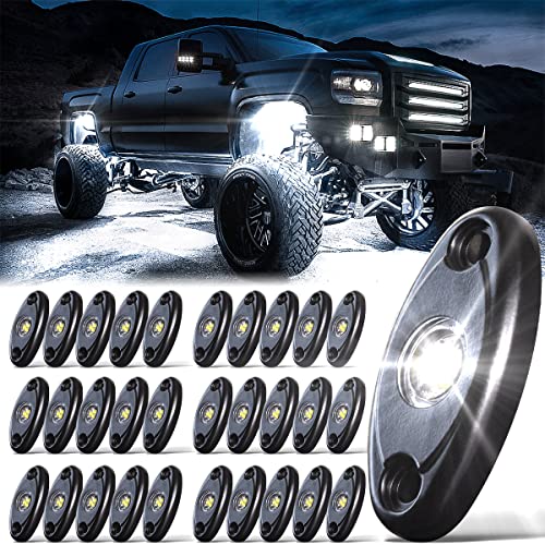 Pure White LED Rock Lights 30PCS