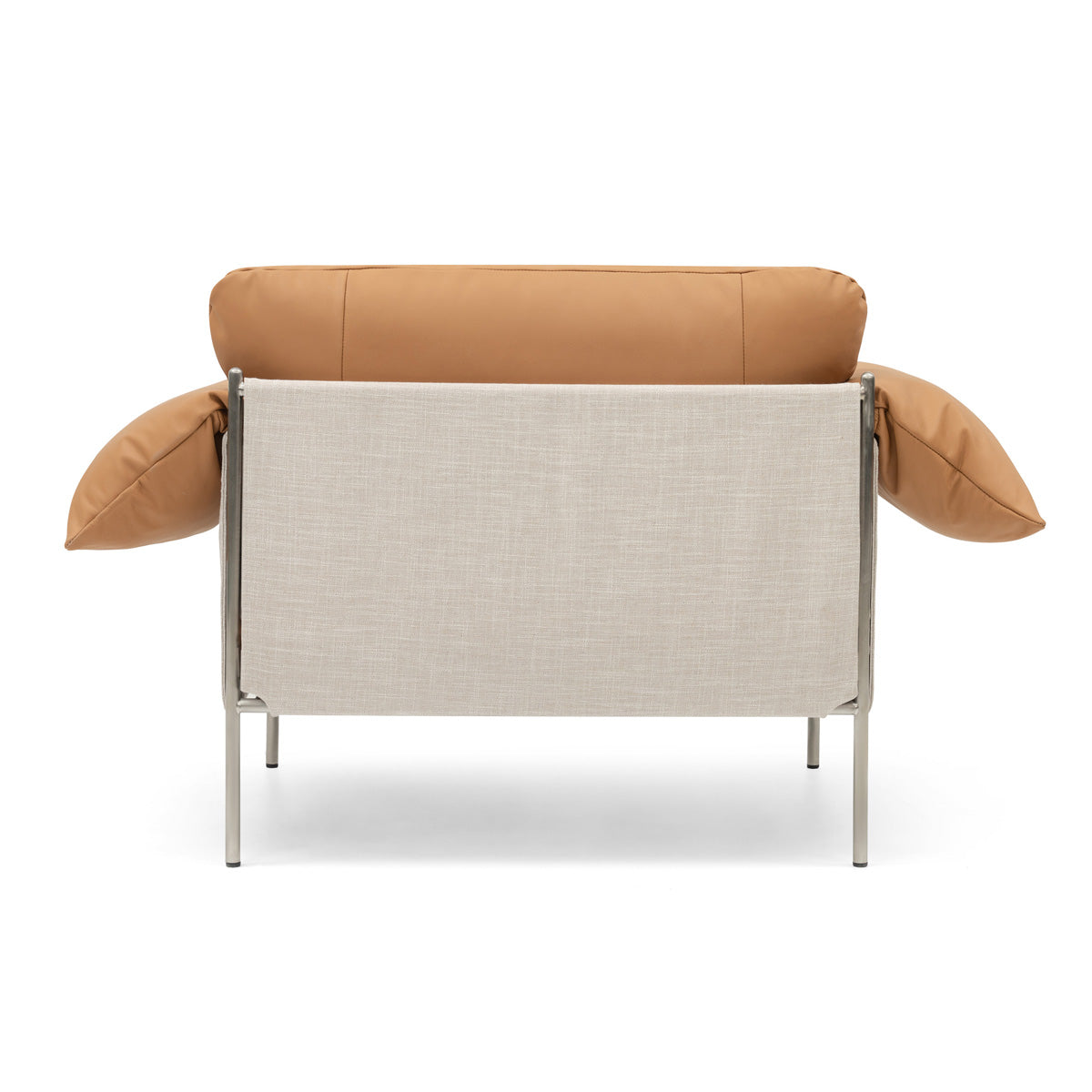 Modern Brushed Steel Frame Armchair - Sleek & Durable Dining Chair for Kitchen, Living Room, or Office - Comfortable Seating with Contemporary Design