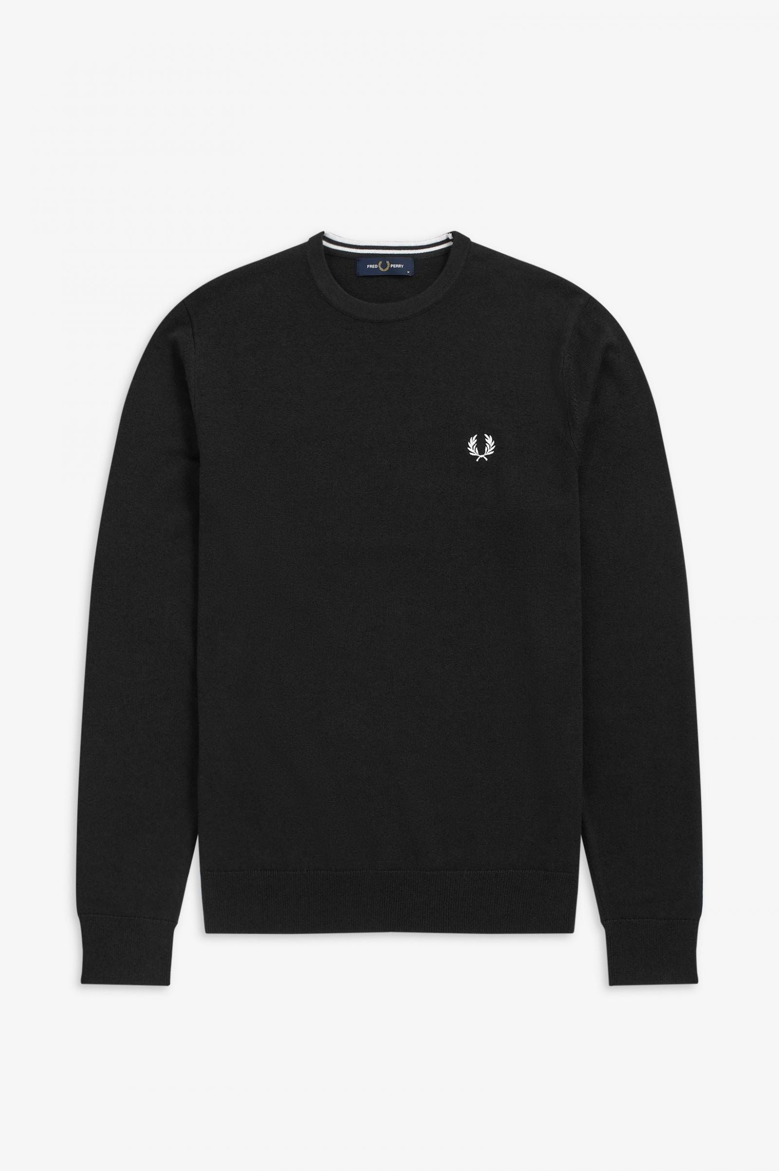 Fred Perry Classic Crew Neck Sweater for Men | Vintage-Inspired Cotton Knit Pullover | Casual & Smart Office Wear | Perfect for Fall & Winter Outfits