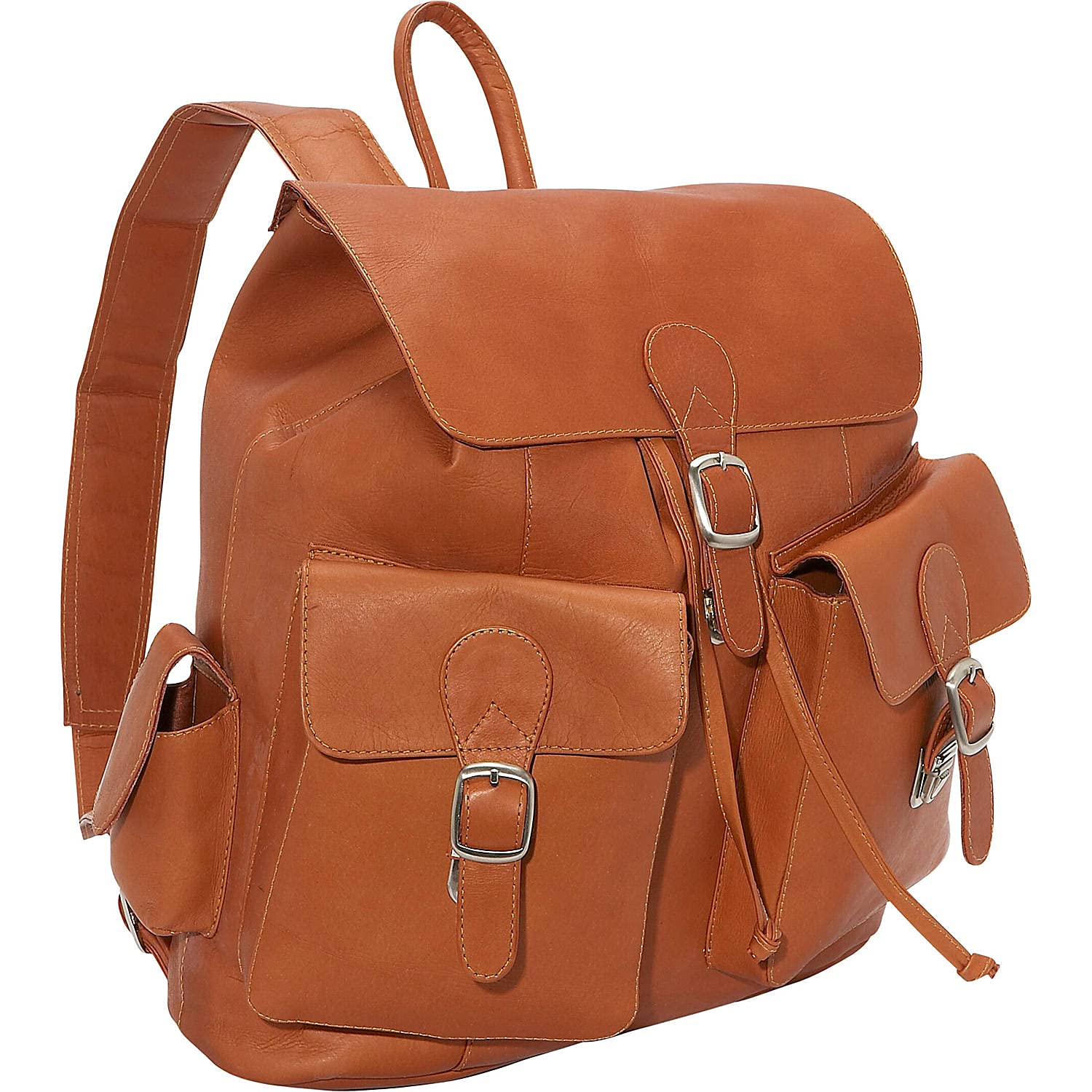 Large Bucket Flap Backpack with Adjustable Straps - Durable Saddle Design for School, Travel & Outdoor Adventures