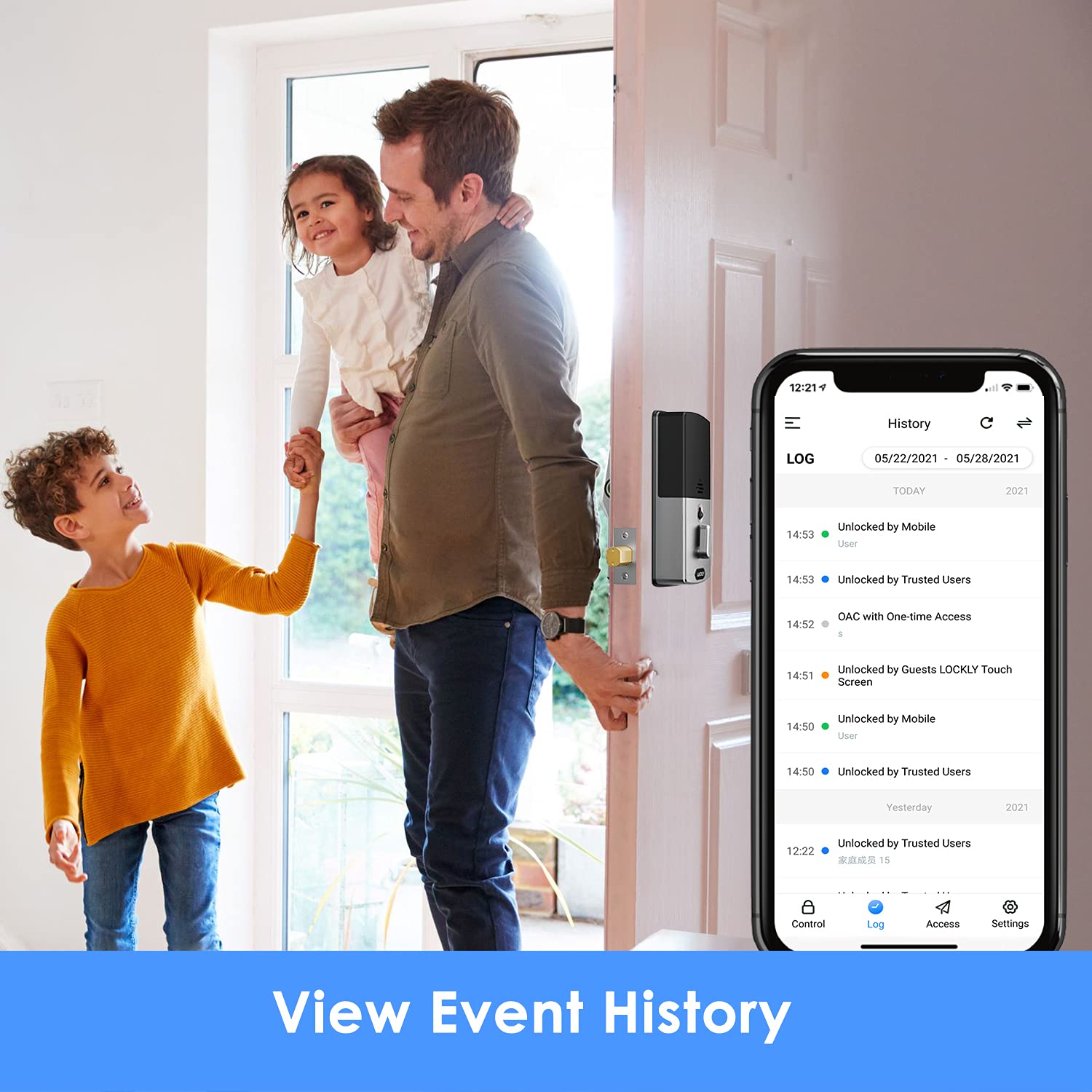 Lockly Secure Plus Smart Door Lock - Bluetooth Enabled Keyless Entry with PIN Genie® Keypad & 3D Biometric Fingerprint Sensor - Auto Lock Feature for Enhanced Home Security (Ideal for Apartments, Vacation Homes & Smart Home Integration)
