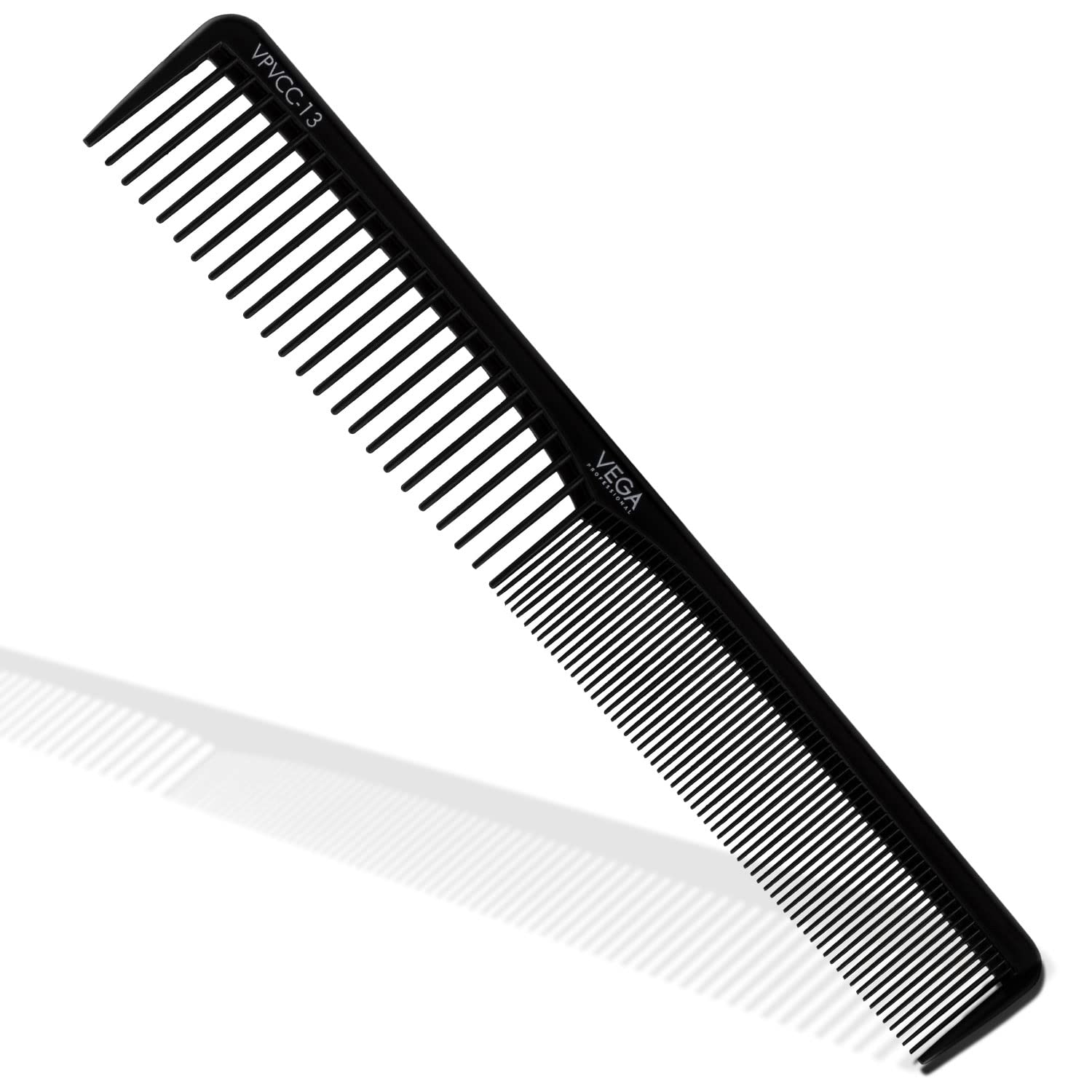 VEGA PROFESSIONAL Styling Comb - Carbon Anti-Static Hair Comb for Smooth Detangling & Styling (VPVCC-13) - Perfect for Salon, Home Use & Travel Hair Care