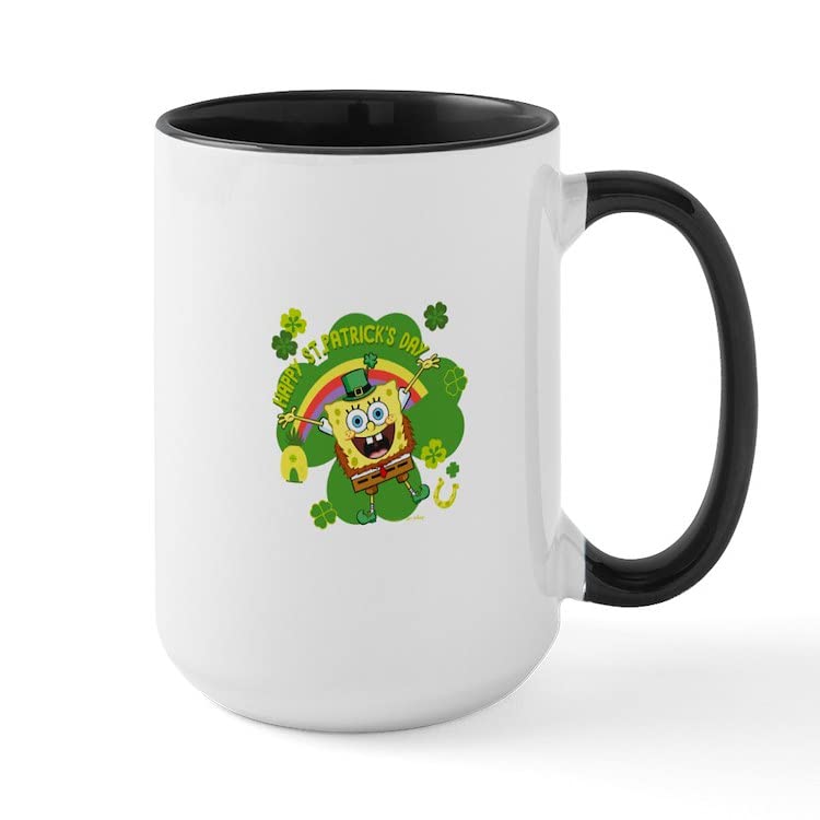 Spongebob Squarepants Ceramic Coffee Mug 15 oz - Funny Cartoon Character Tea Cup for Hot & Cold Drinks - Perfect Gift for Fans, Office Use, or Home Decor