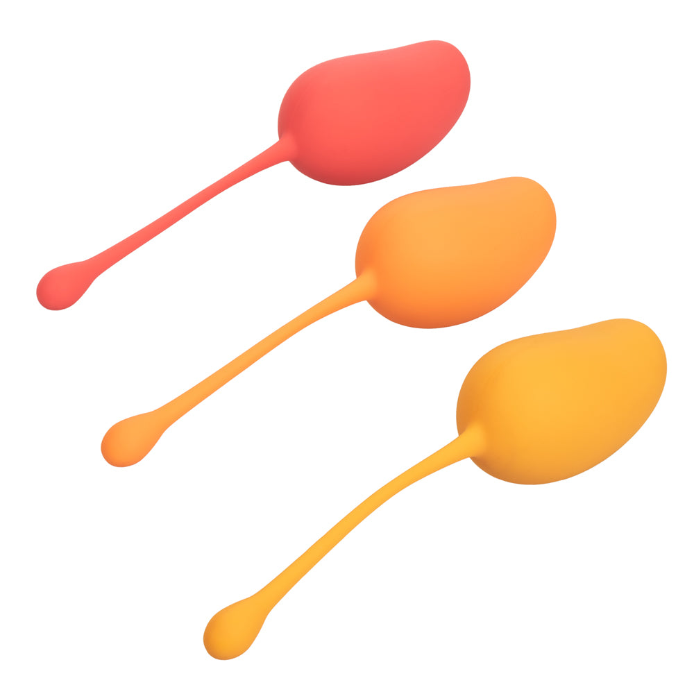 Premium Kegel Exercise Set - 3 Piece Silicone Kegel Trainer for Women (Mango Color) | Pelvic Floor Strengthening | Postpartum Recovery & Bladder Control | Home Workout & Intimate Health