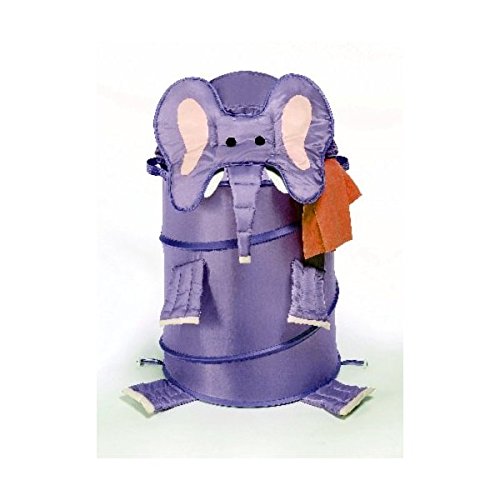 Whitmor Kids Collapsible Laundry Hamper with Elephant Design - Foldable Storage Basket for Nursery, Playroom & Travel - Perfect for Toys, Clothes & Organizing Baby Essentials