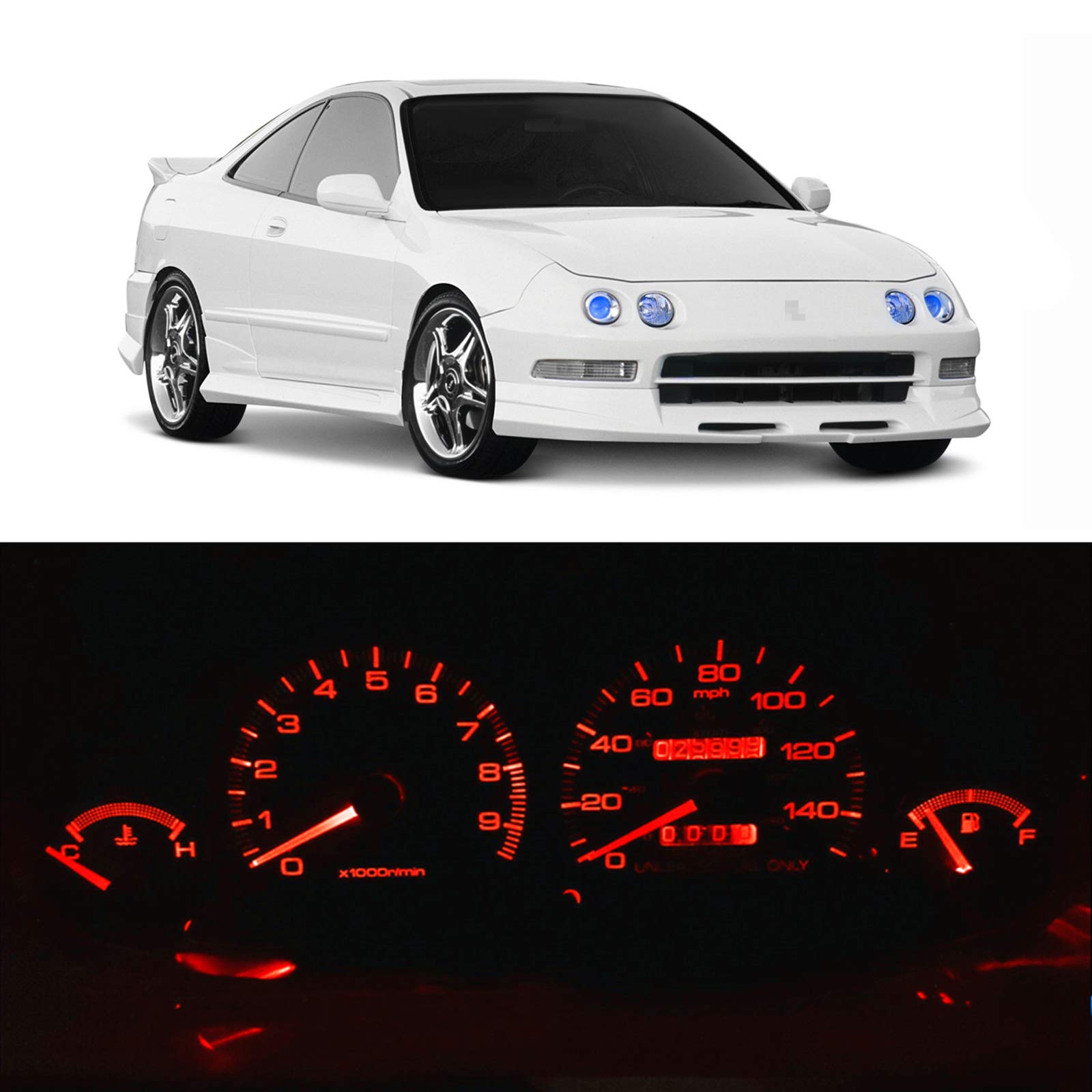 **Ultra Bright Red LED Dash Instrument Cluster Panel Lights - Compatible with Acura Integra 1986-2001 (Pack of 8) - Perfect for Night Driving & Custom Car Interior Upgrades**