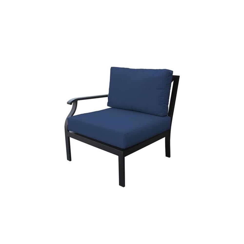 TK Classics Kathy Ireland Madison Ave. 2-Piece Aluminum Patio Furniture Set in Navy - Outdoor Dining Set for Garden, Poolside & Backyard Relaxation