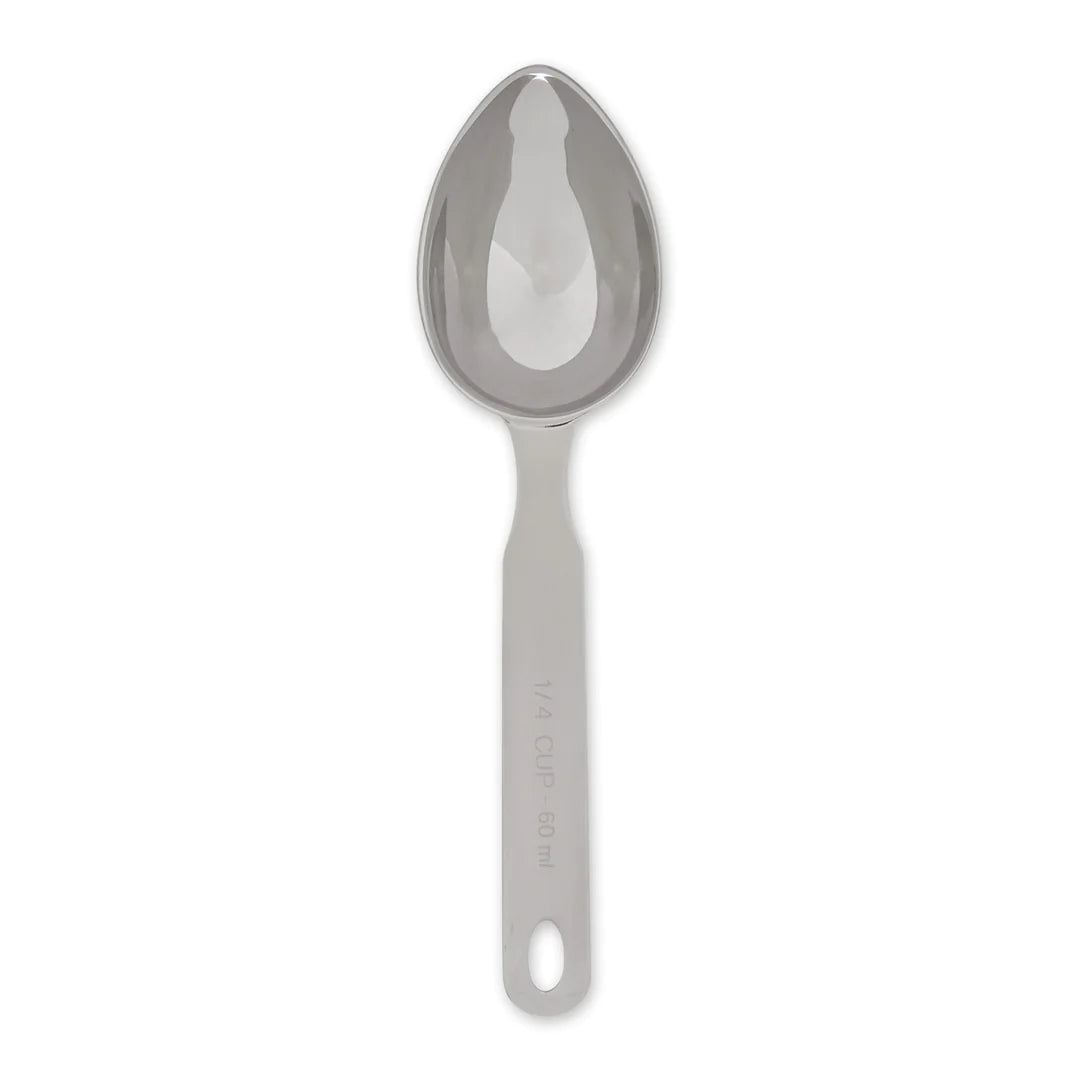 1/4 Cup Stainless Steel Oval Measuring Scoop - Durable & Accurate for Baking, Cooking, and Coffee - Perfect for Kitchen, Camping, and Meal Prep
