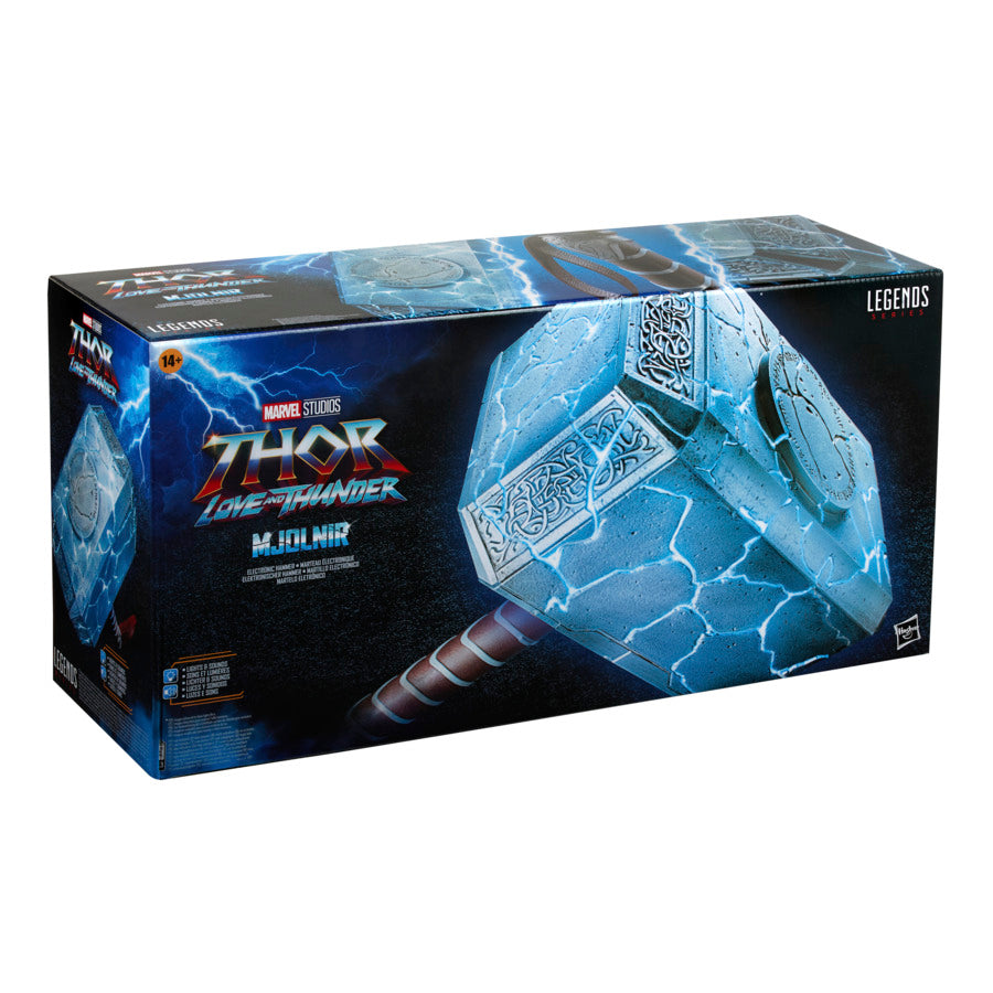 Marvel Legends Series Thor: Love and Thunder Electronic Mjolnir Hammer - Collectible Light and Sound Replica for Fans, Cosplay, and Display