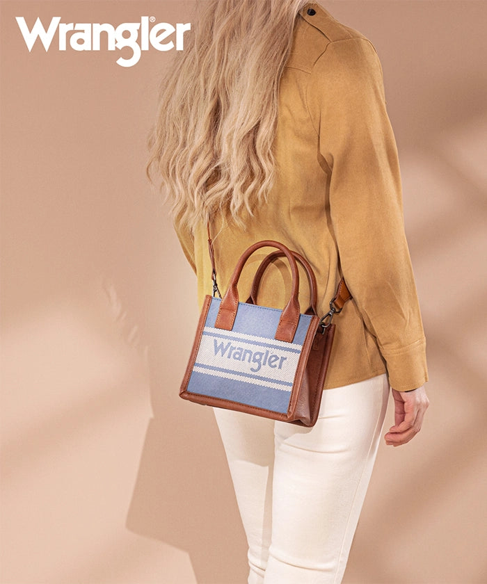 Wrangler Embroidered Canvas Crossbody Bag for Women - Stylish Western Purse with Adjustable Strap, Perfect for Travel, Shopping & Everyday Use
