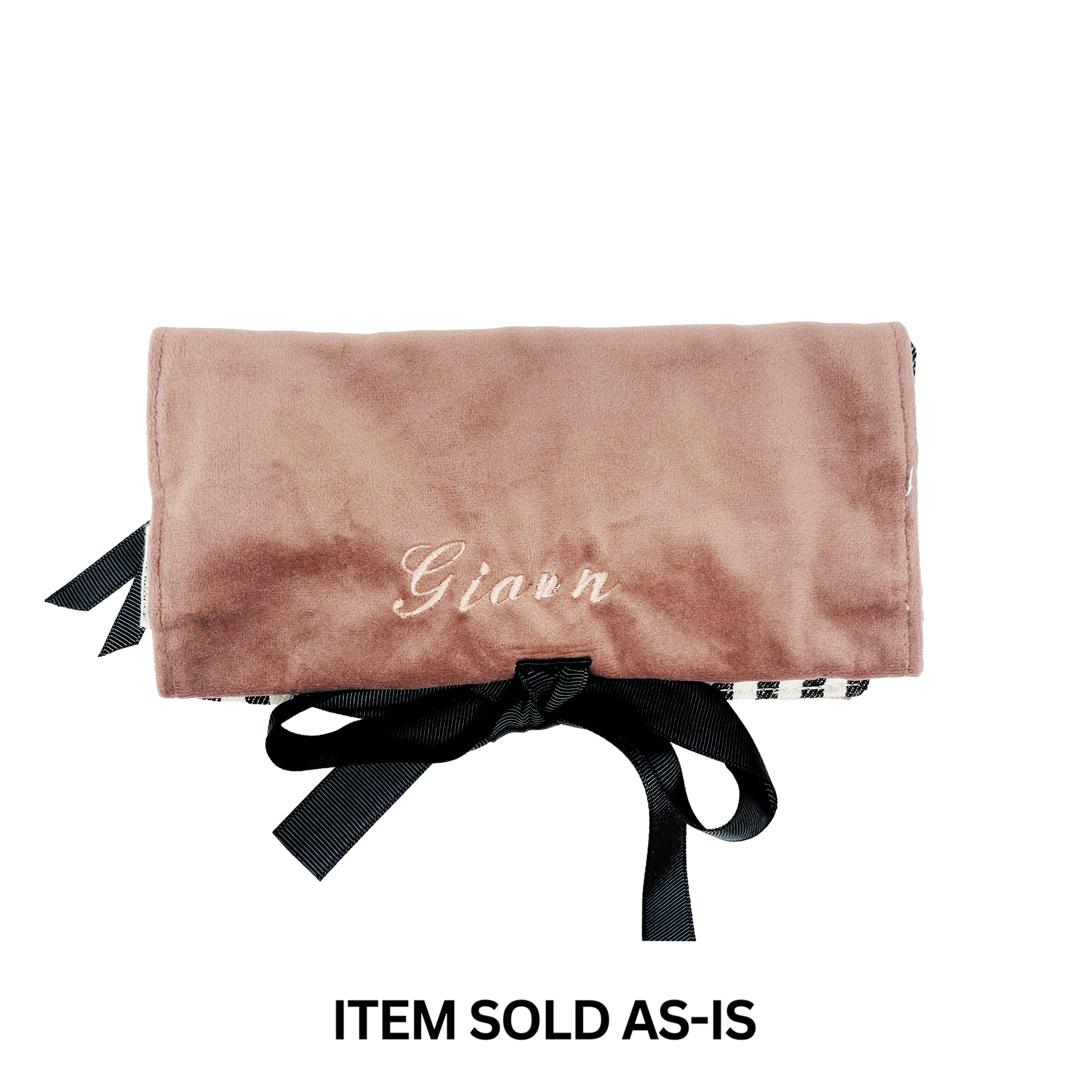 Luxury Jewelry Roll Organizer - Medium Pink Velvet Travel Case for Necklaces, Rings & Earrings - Perfect for Travel, Home Storage & Gift Giving