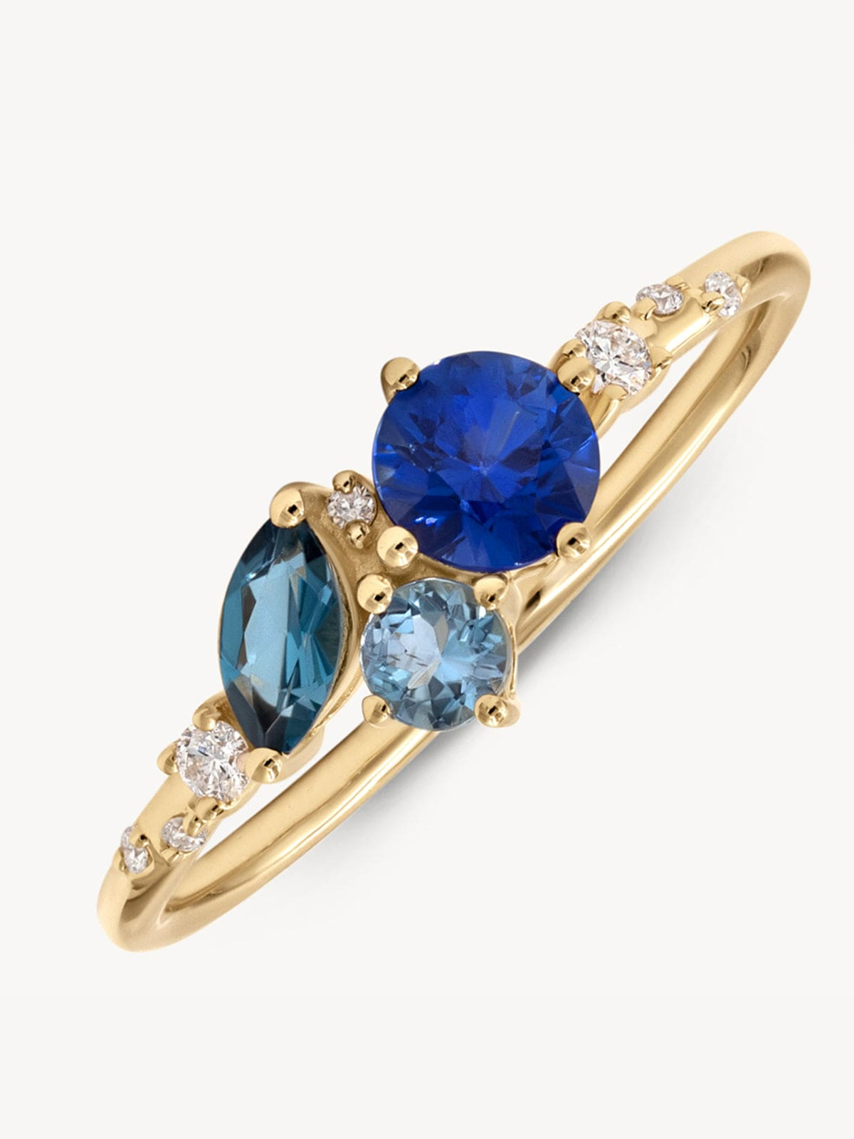 Ocean Starry Cluster Ring - Dainty Celestial Jewelry for Women, Elegant Stackable Rings for Everyday Wear, Perfect Gift for Birthdays & Anniversaries | Boho Chic Style, Layering Rings for Fashion Accessories